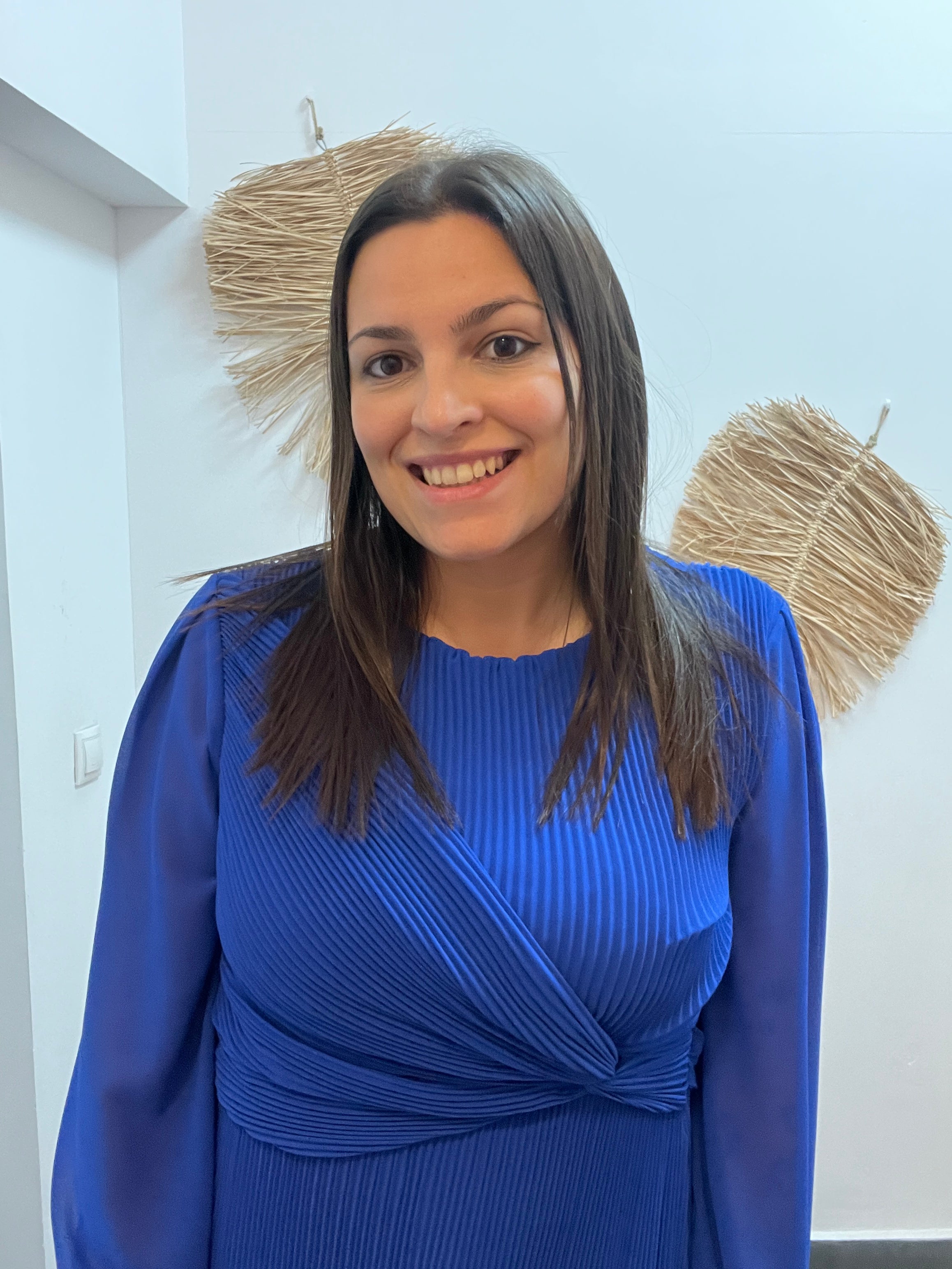 Vestido detalle cruzado plisado