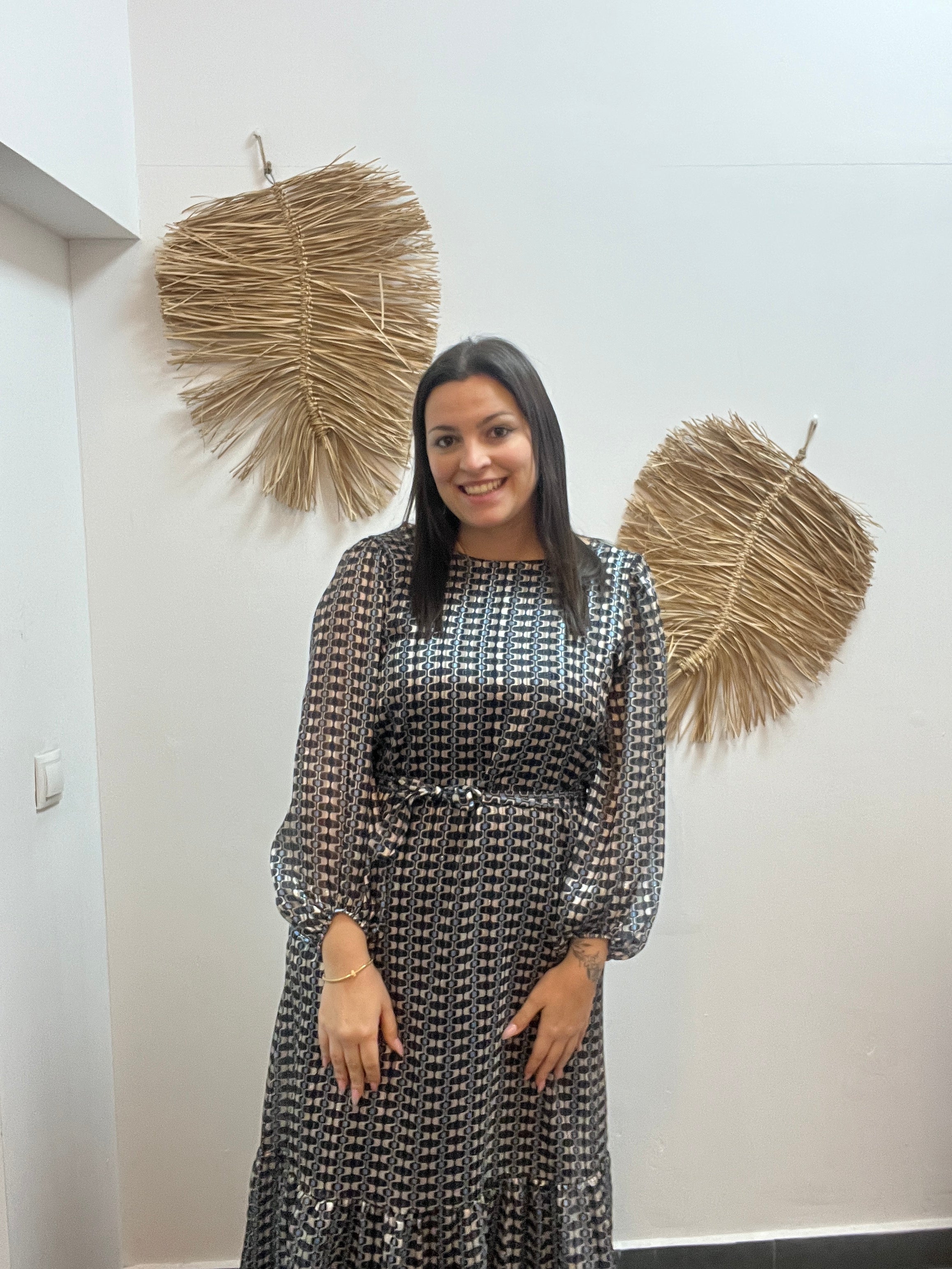 Vestido largo abstracto