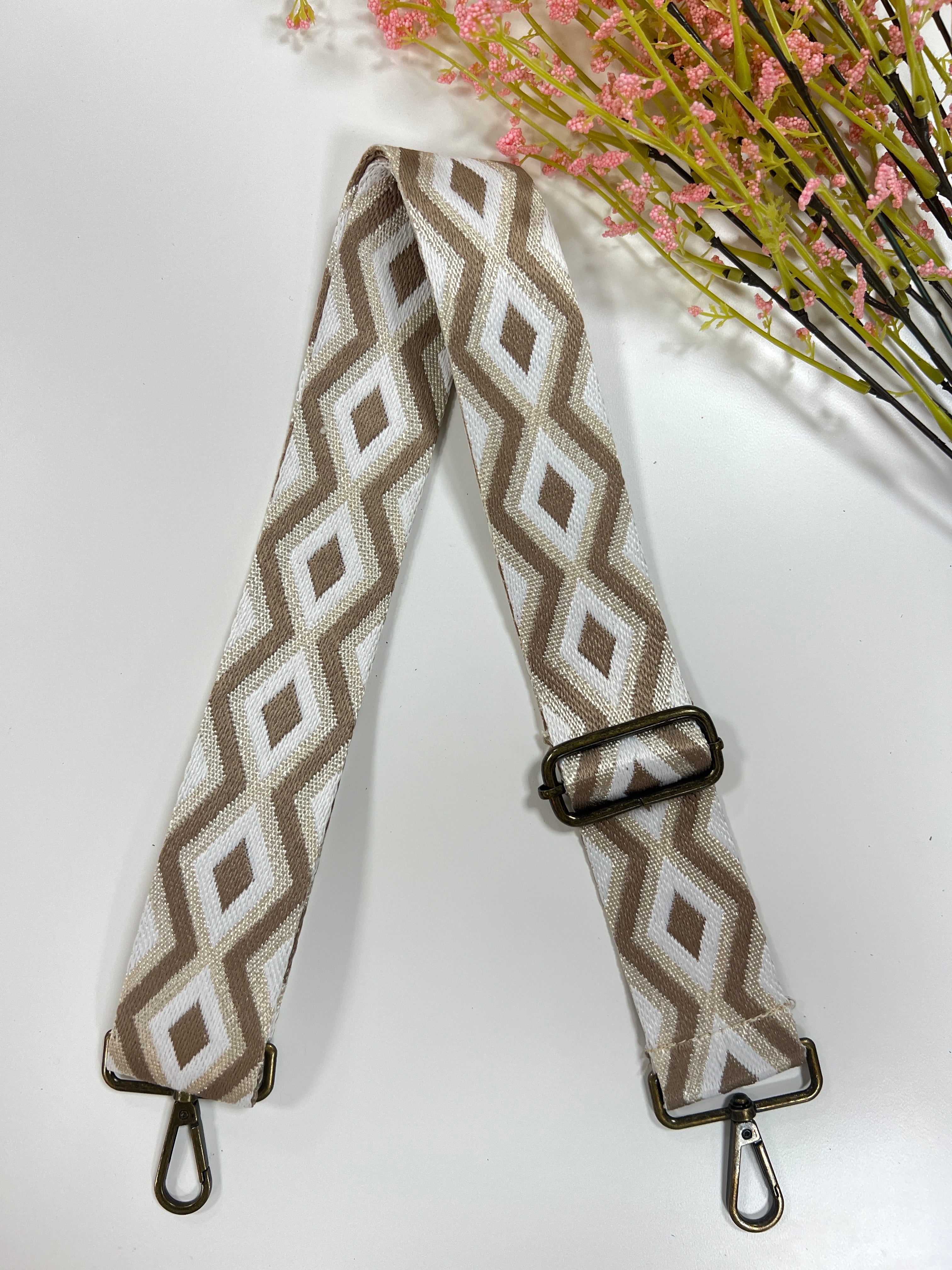 Correa rombos beige dorado