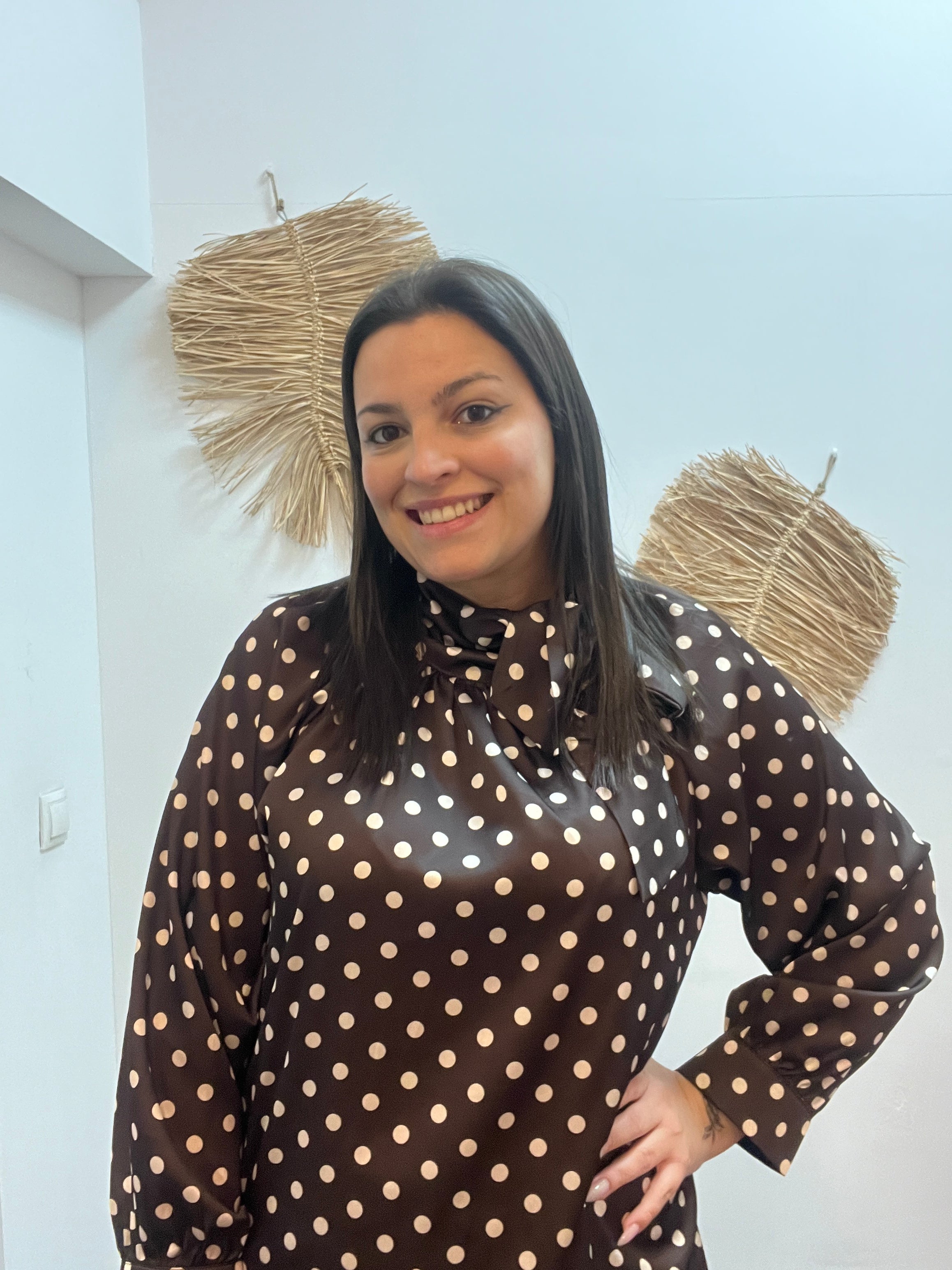 Blusa satén lunares