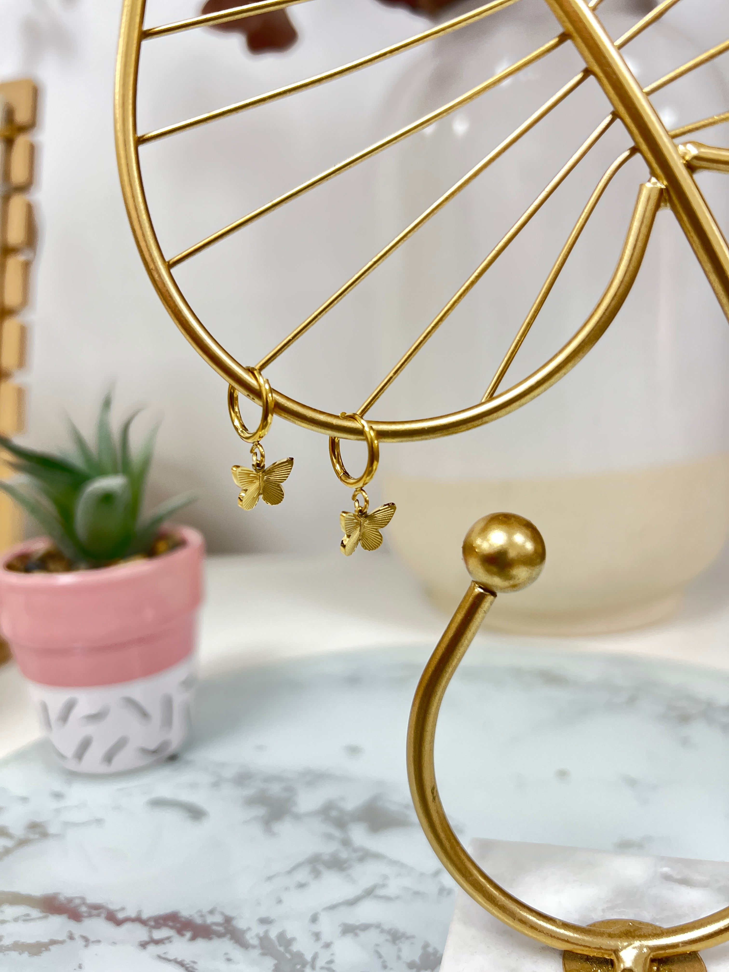 Pendientes Aro Mariposa Pequeña