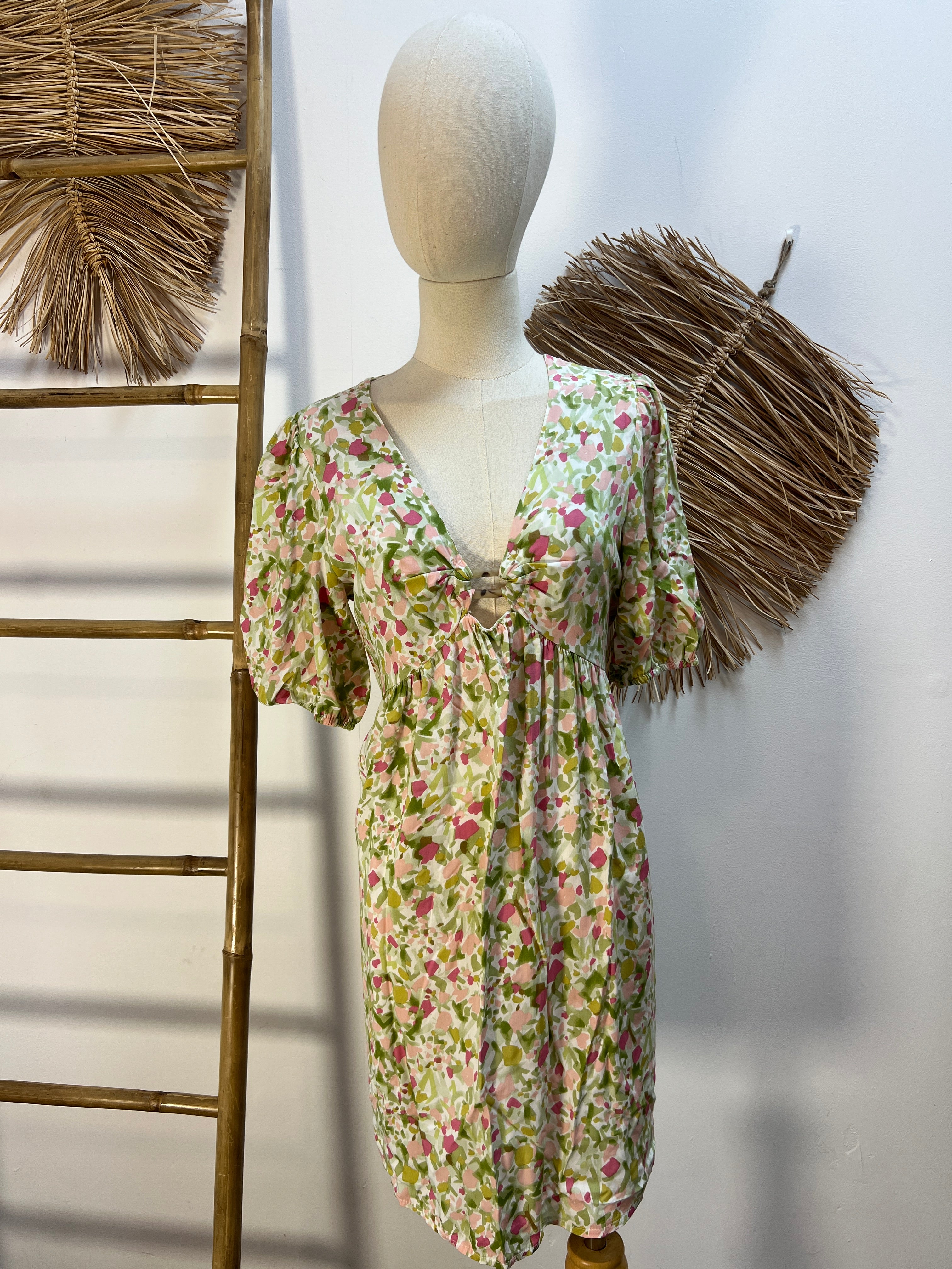 Vestido estampado verde