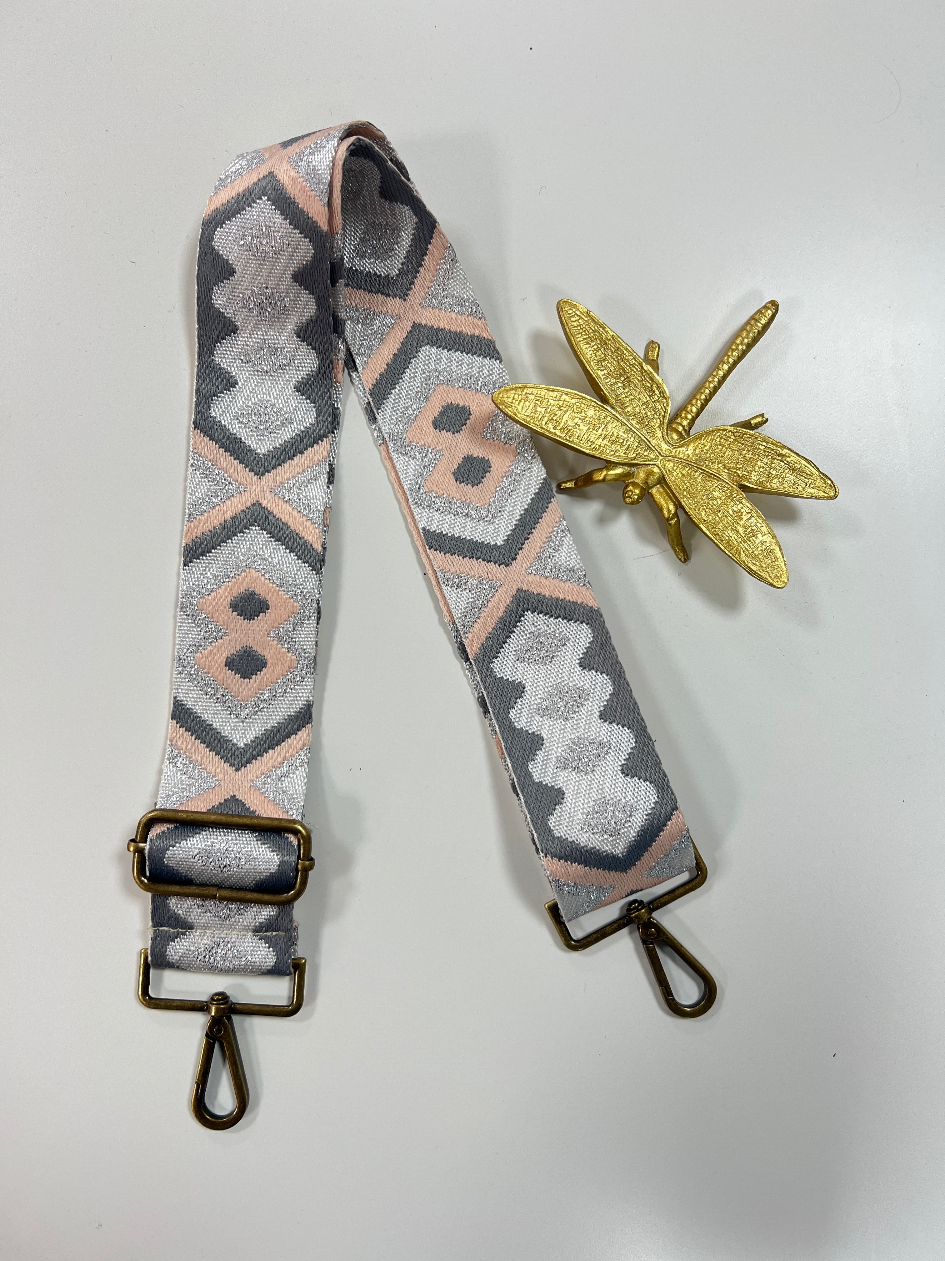 Correa gris y rosa brillo