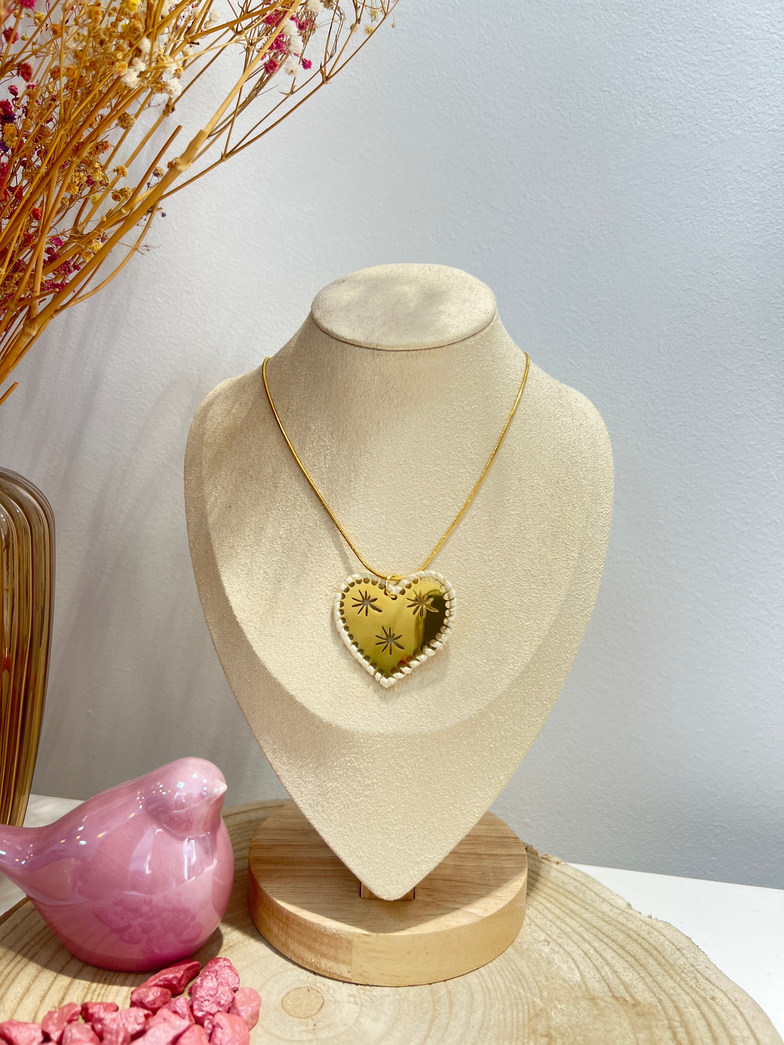 Collar Corazón Tejido