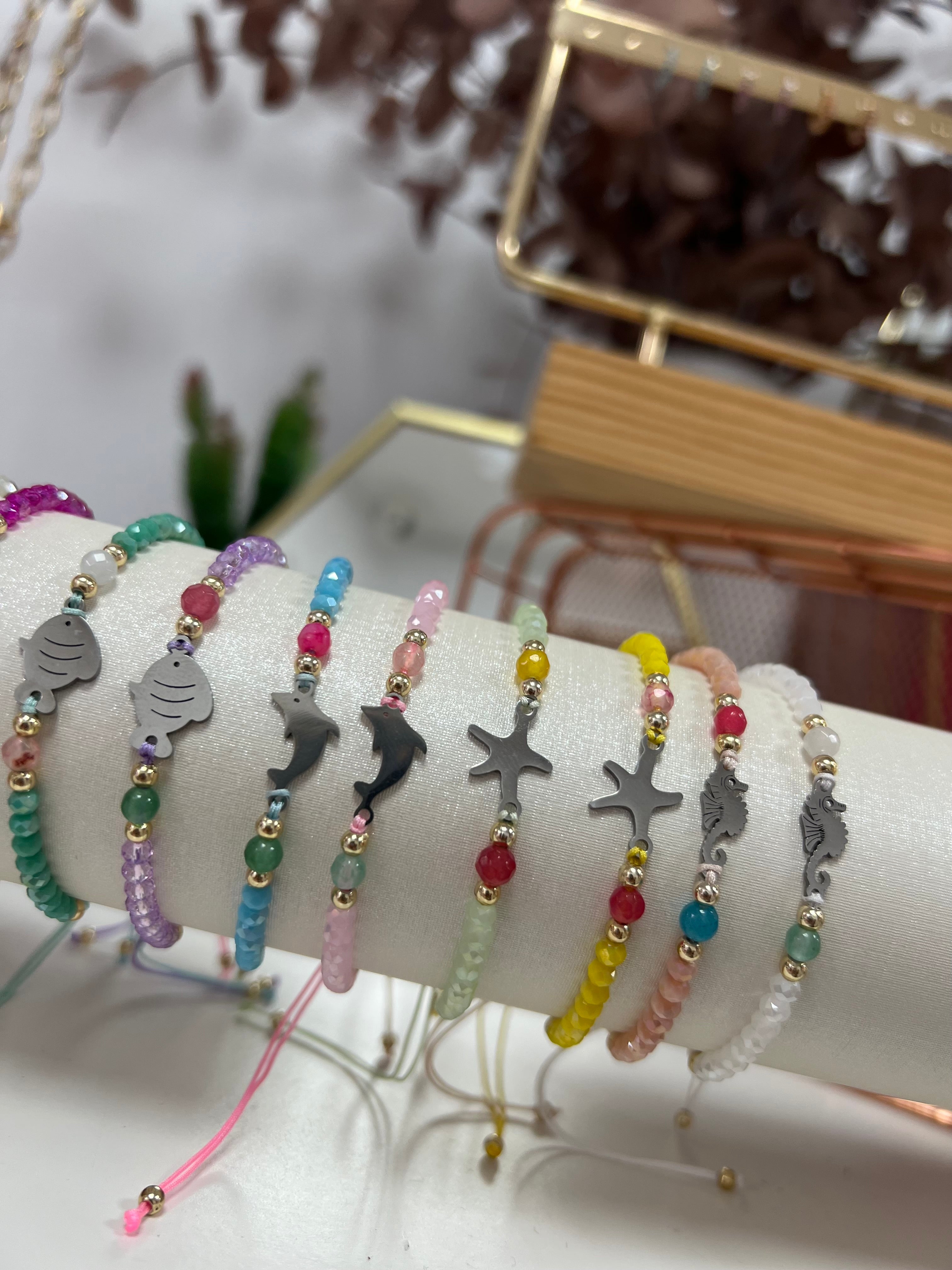 Pulseras Plateado Mar colores