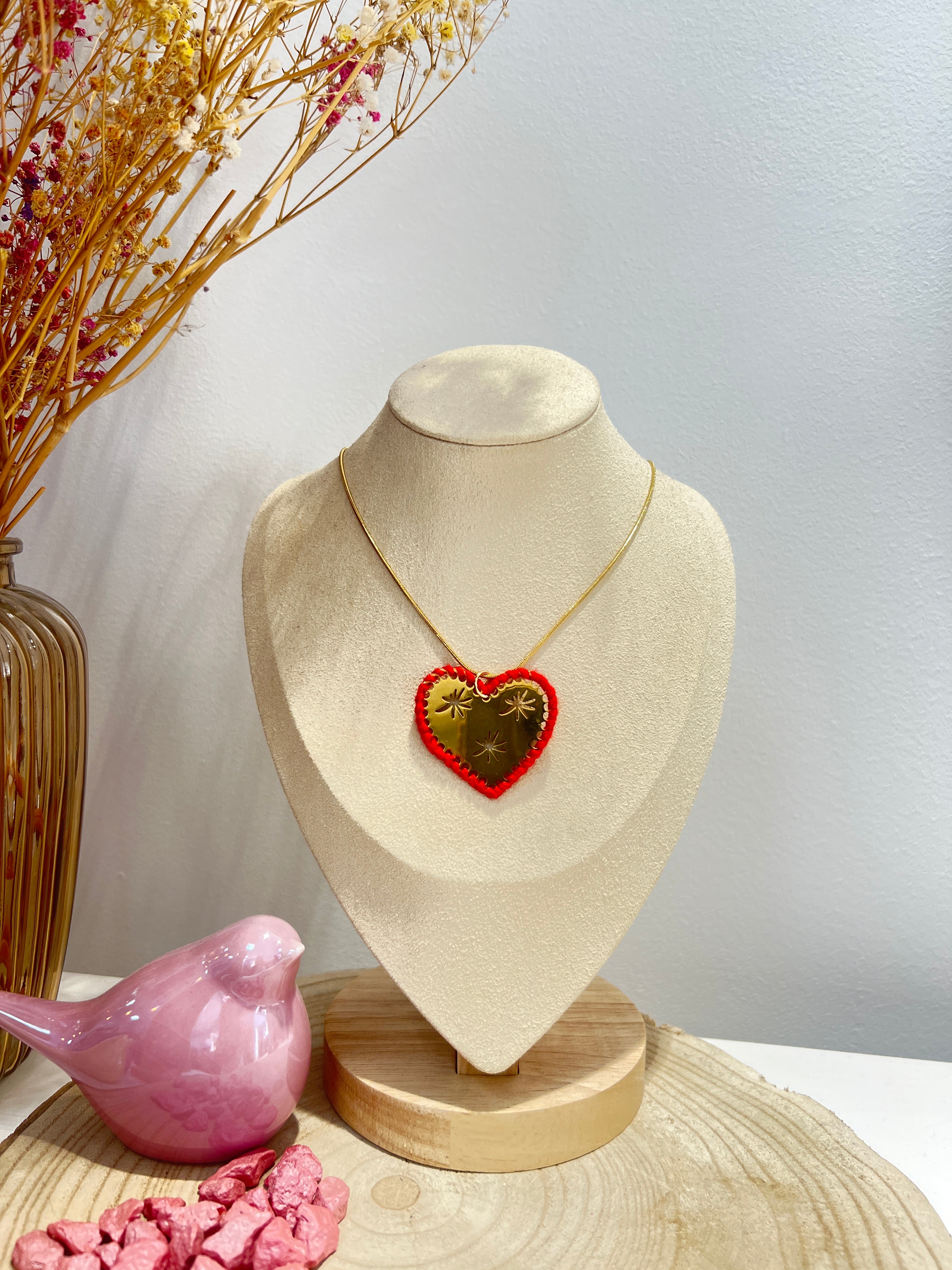 Collar Corazón Tejido