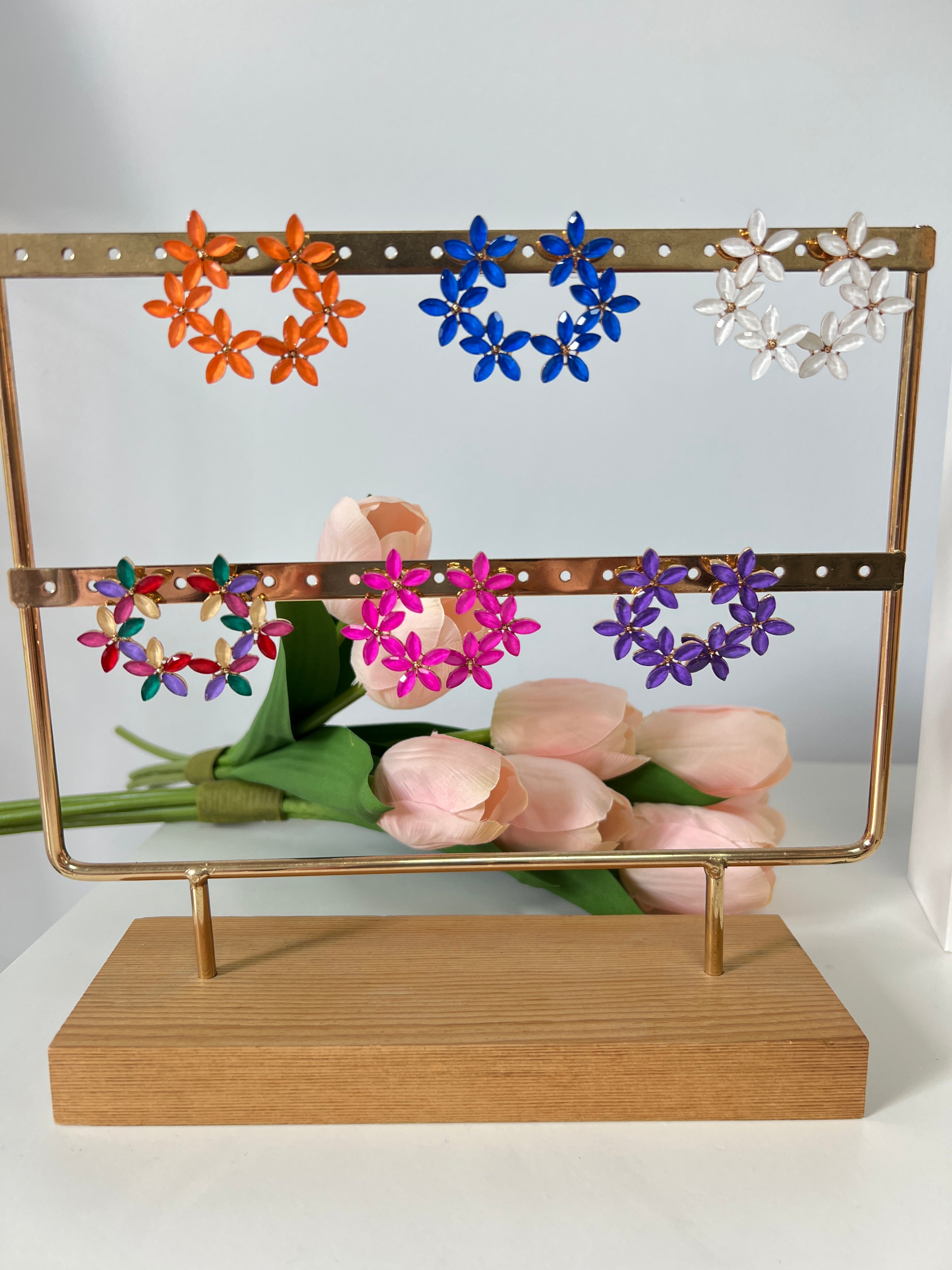 Pendientes triple flor