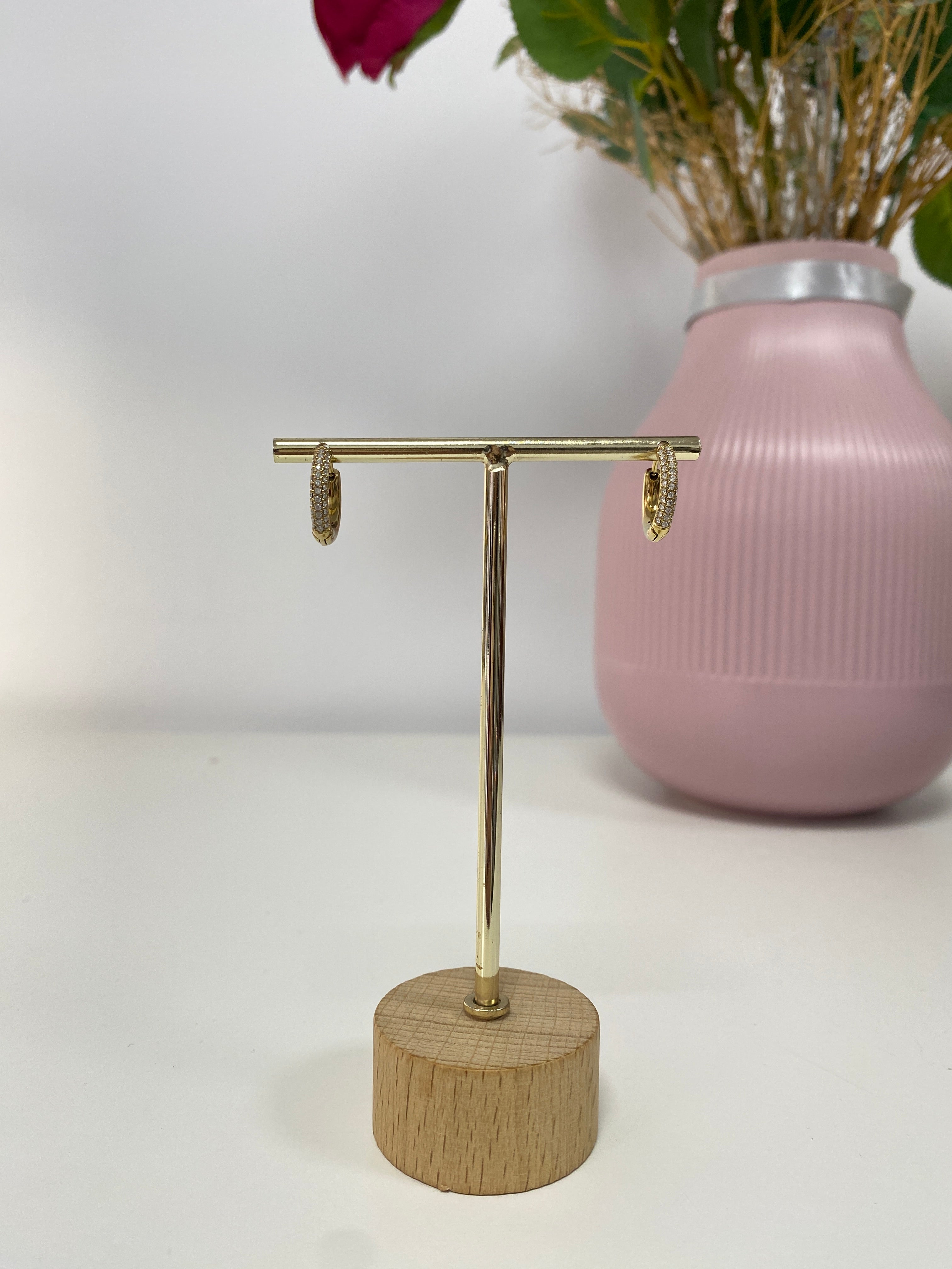 Aros Gruesos Circonitas Blancas