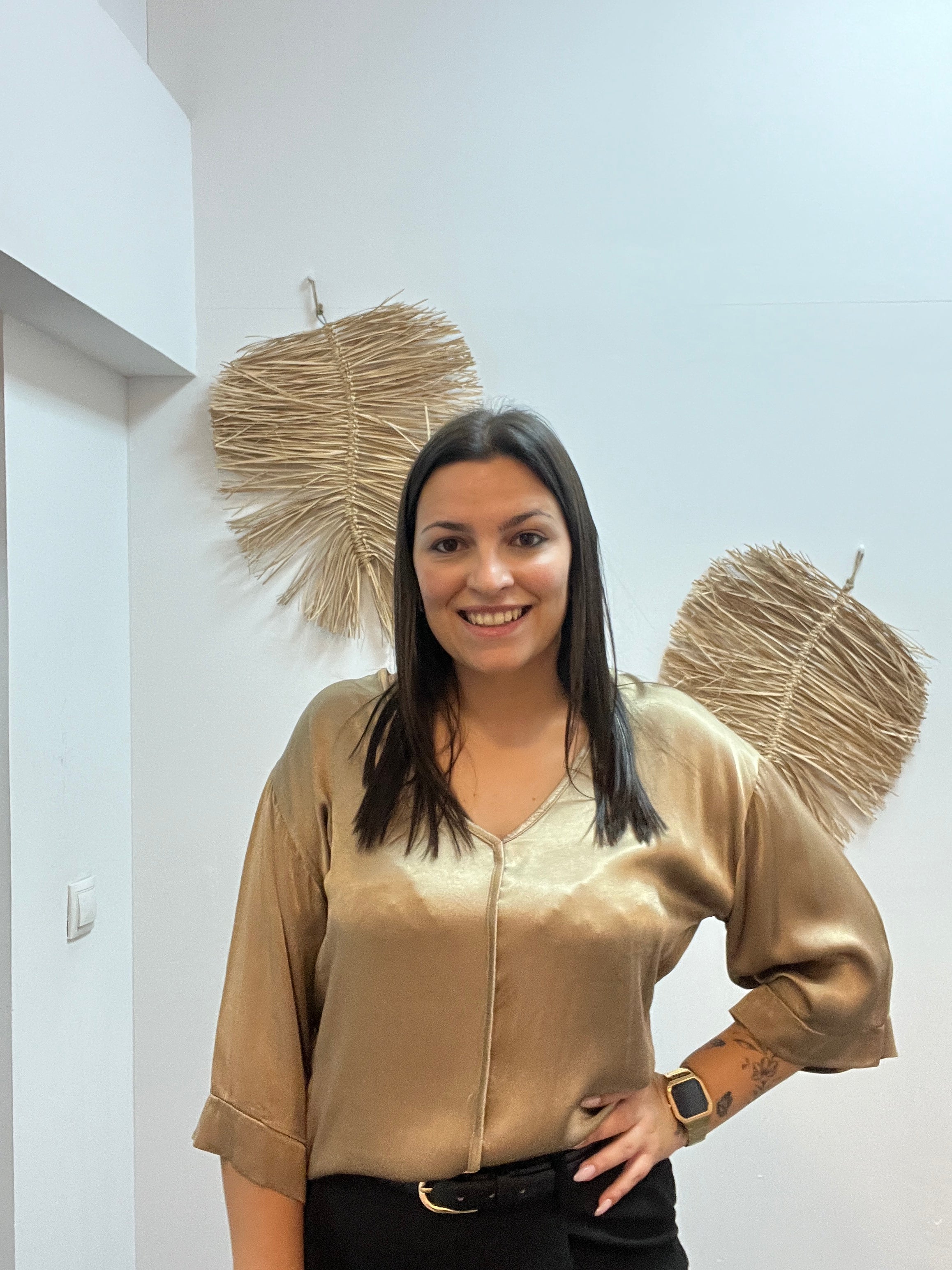 Blusa satén oversice