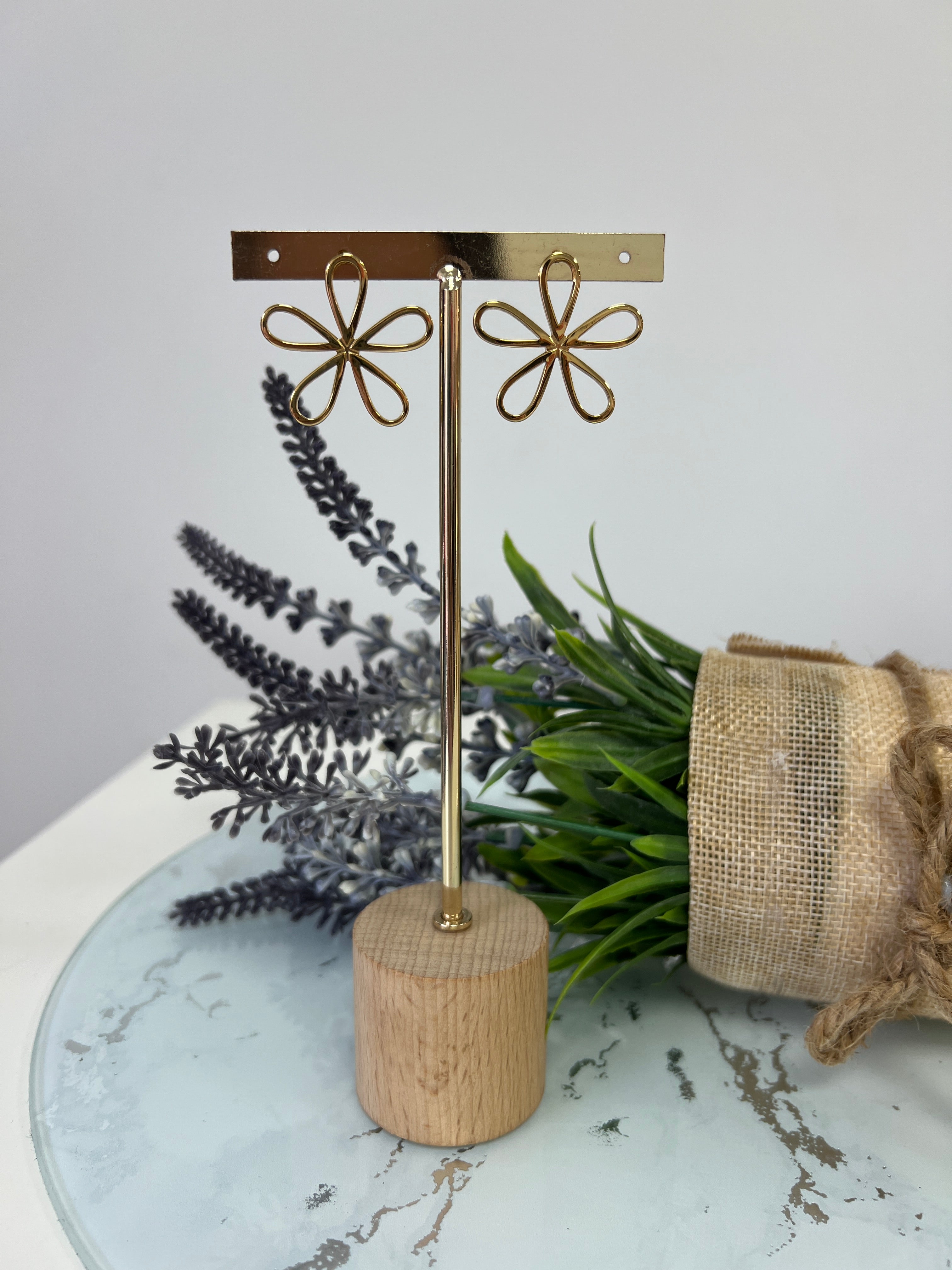 Pendientes flor grande