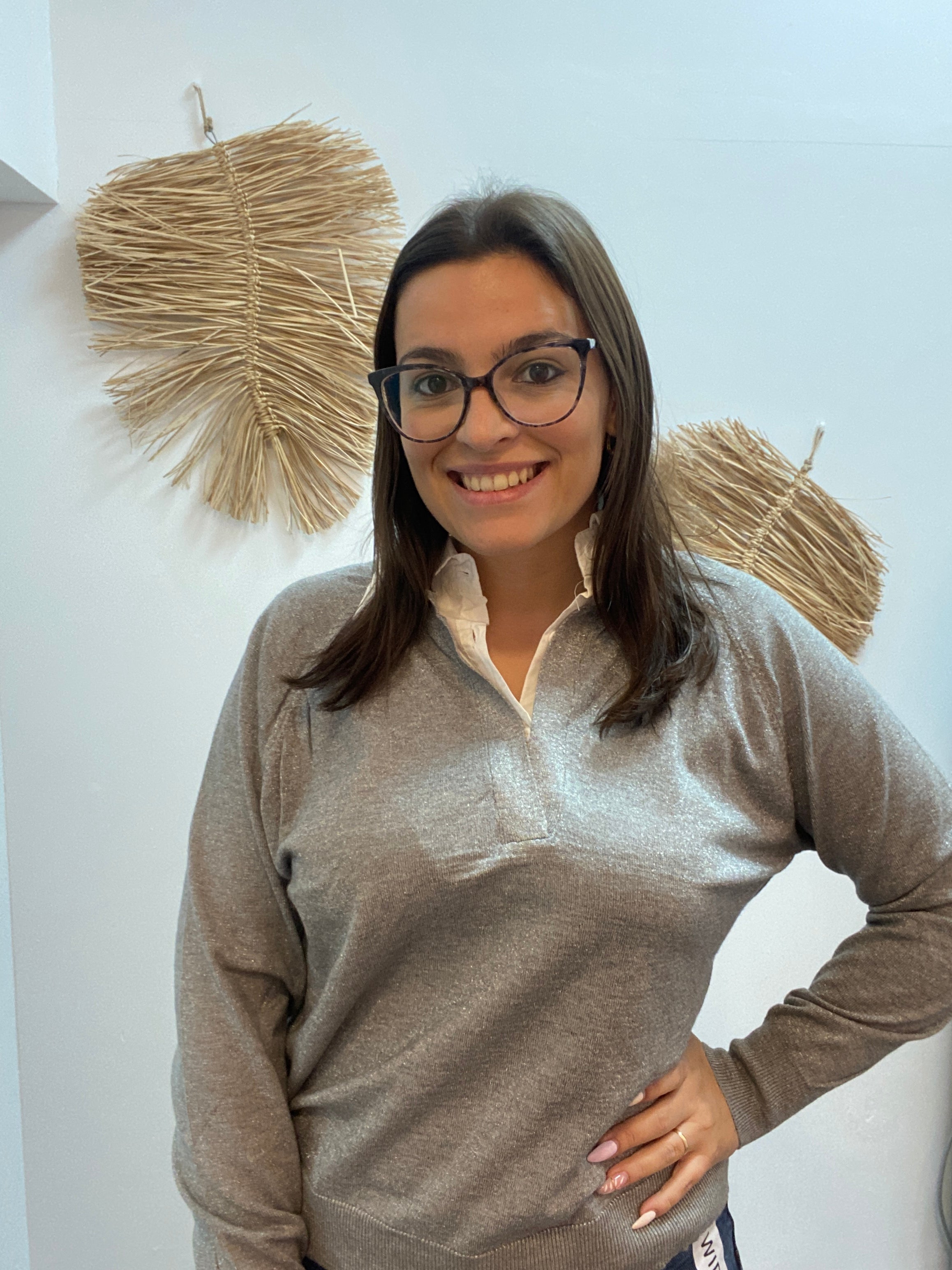 Suéter camisa brillo