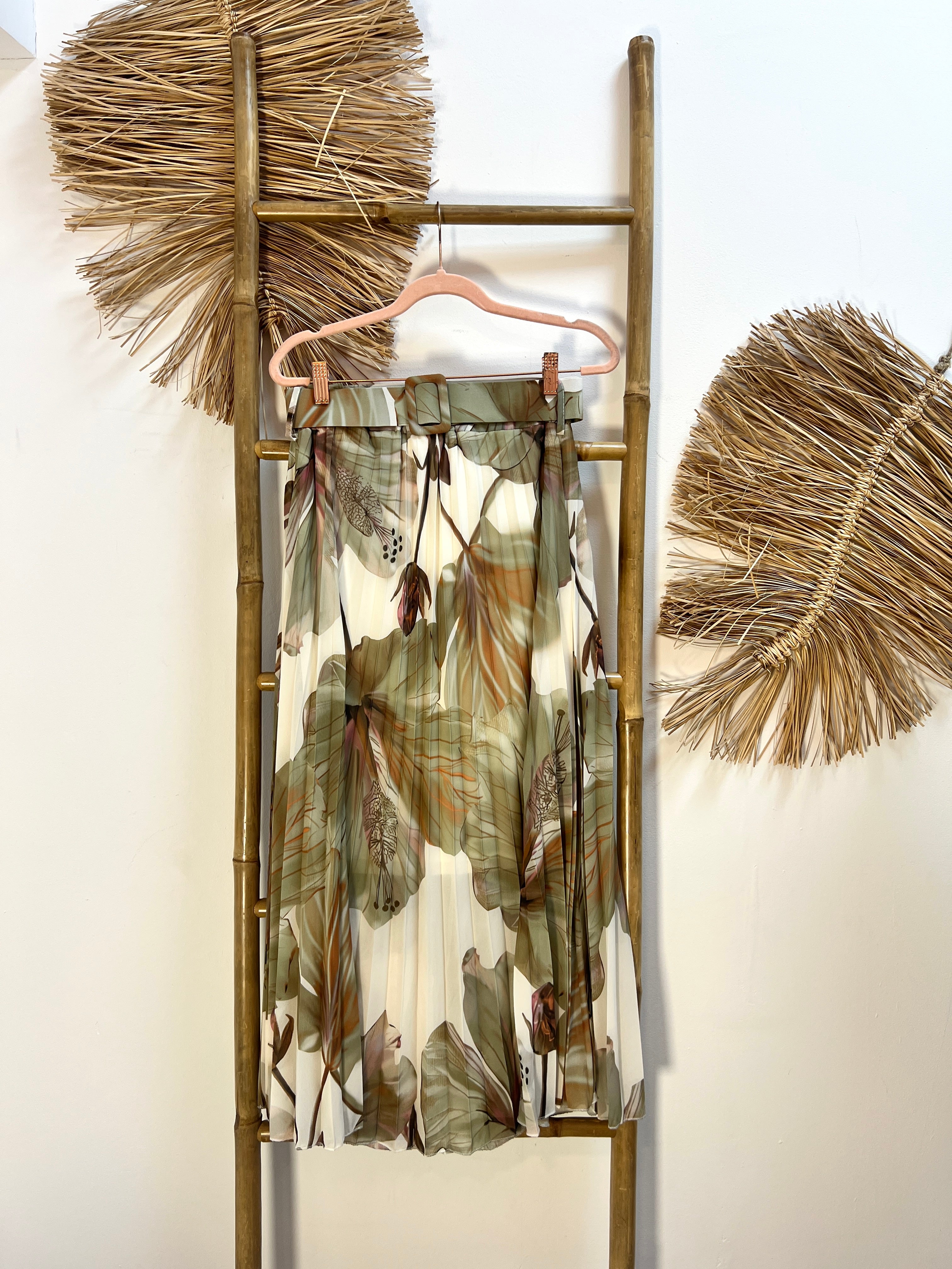 Falda plisada flores