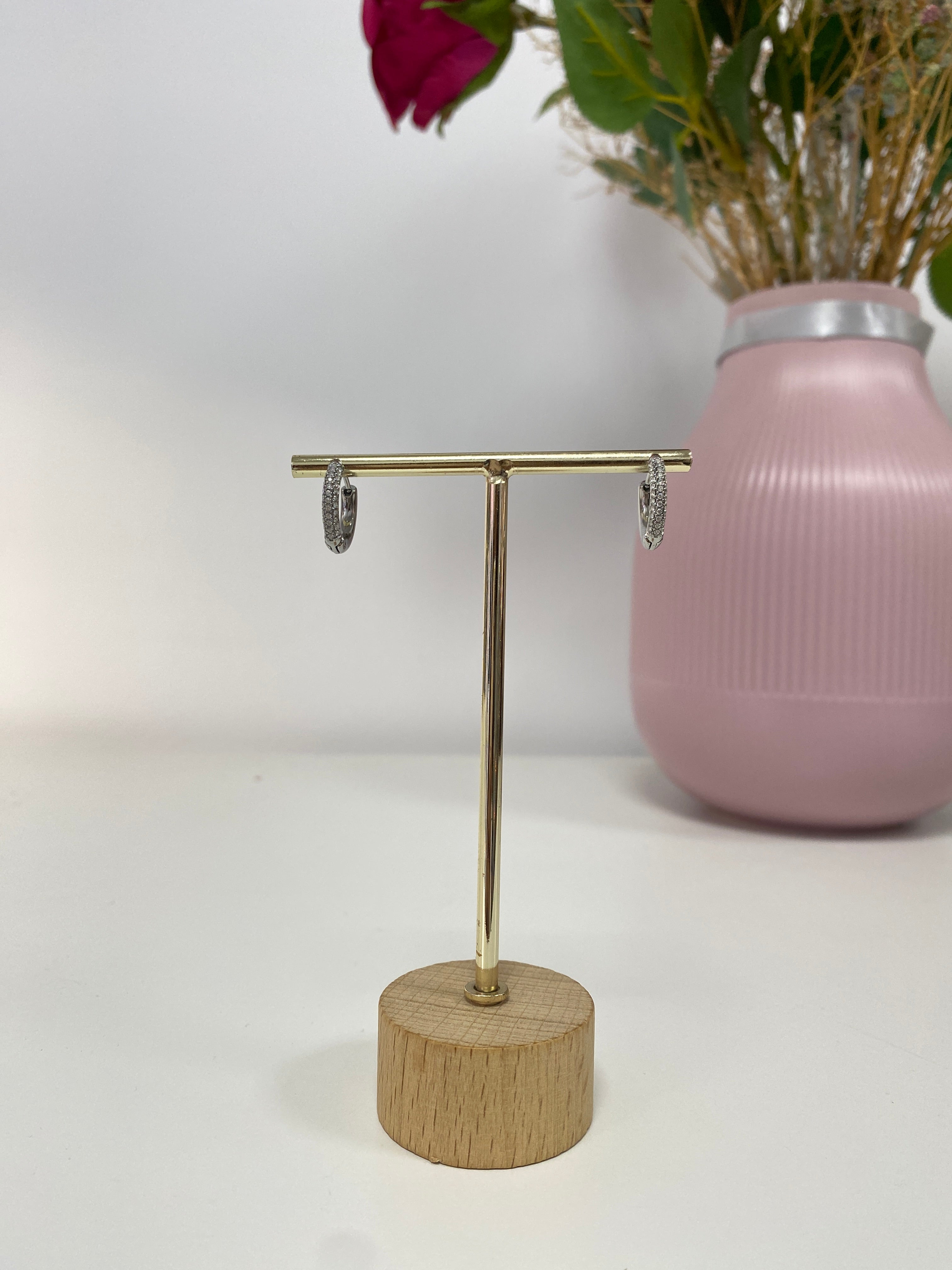 Aros Gruesos Circonitas Blancas