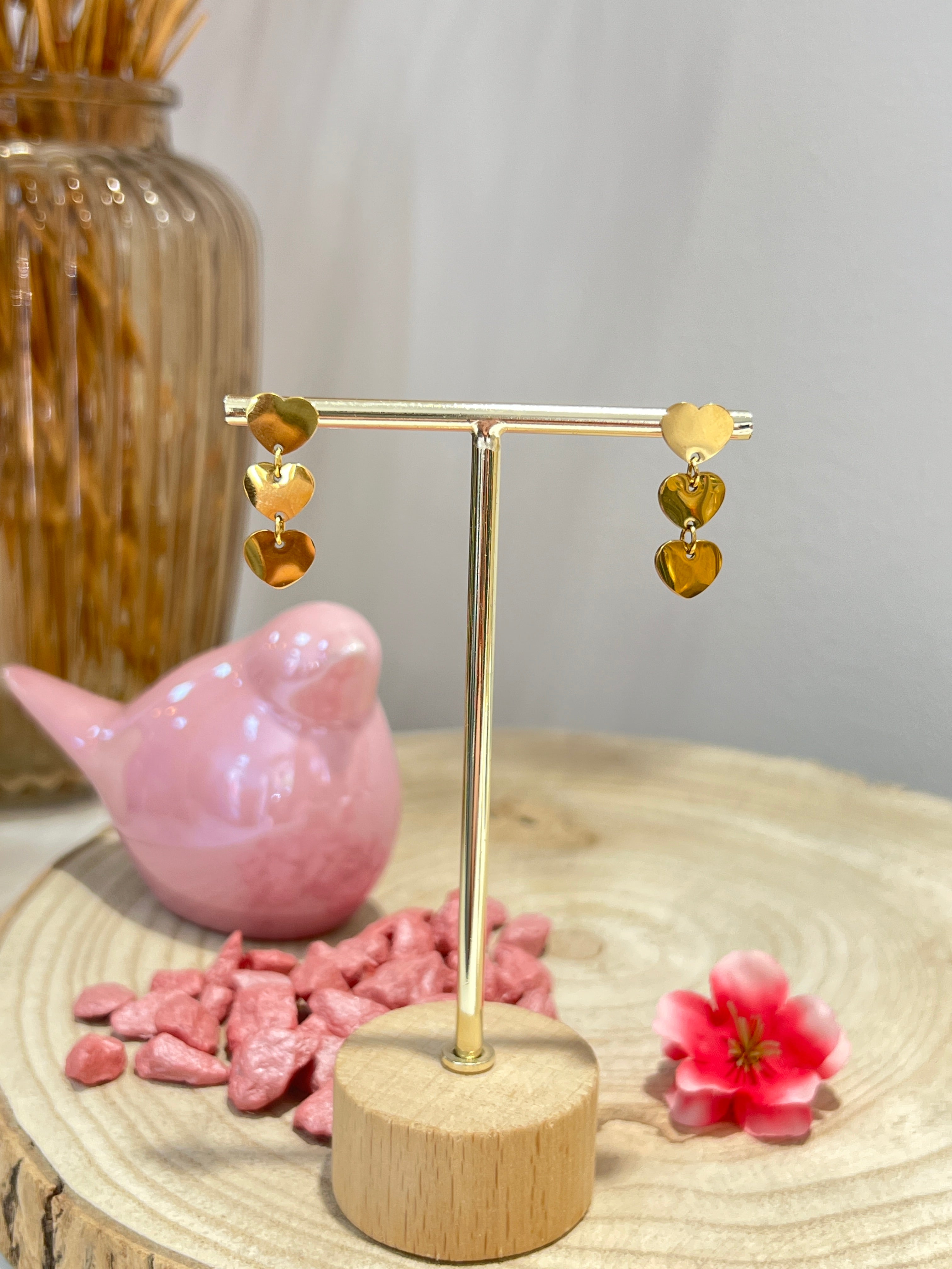 Pendientes Corazón Cadena