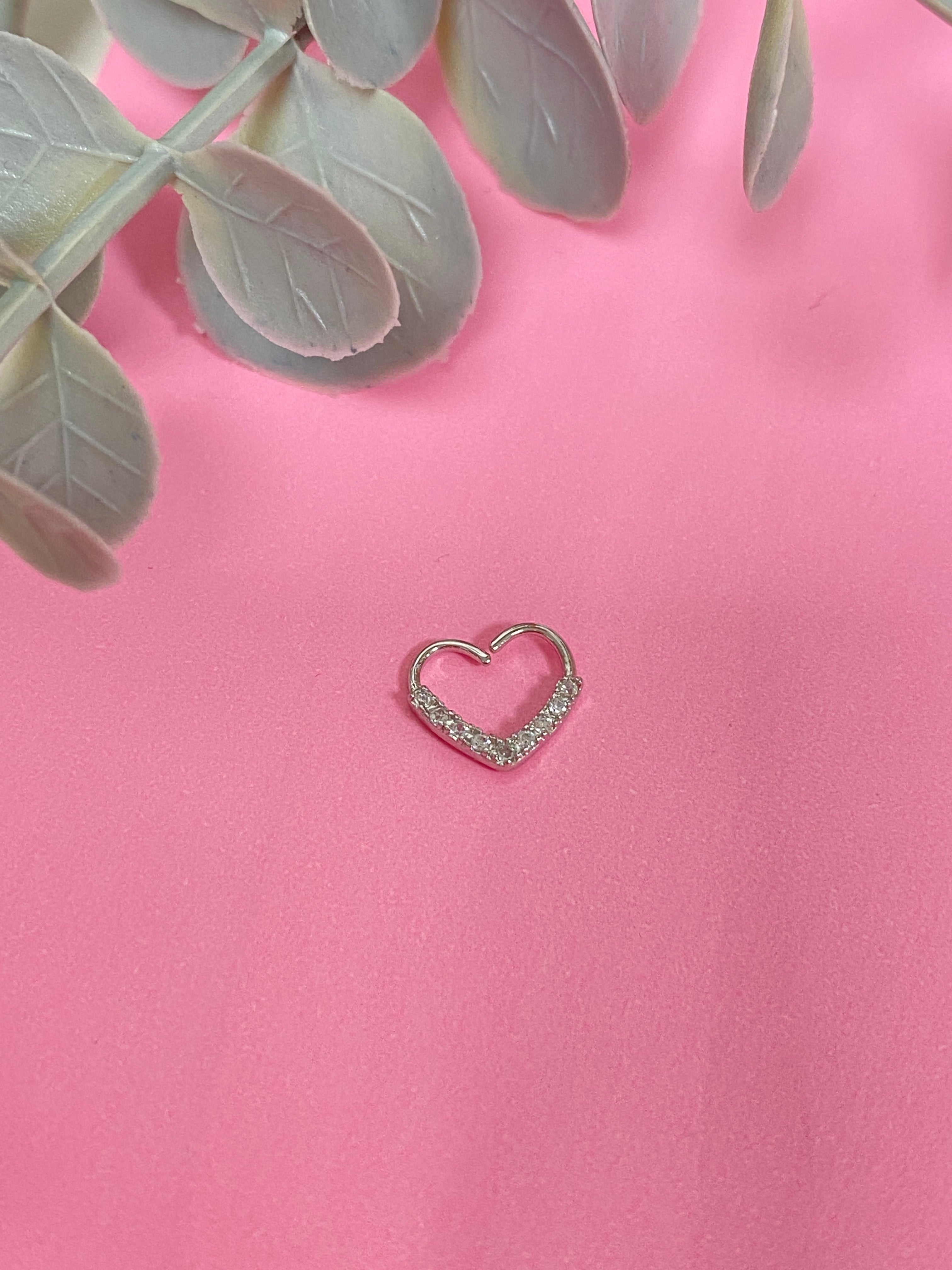 Piercing corazón circonitas