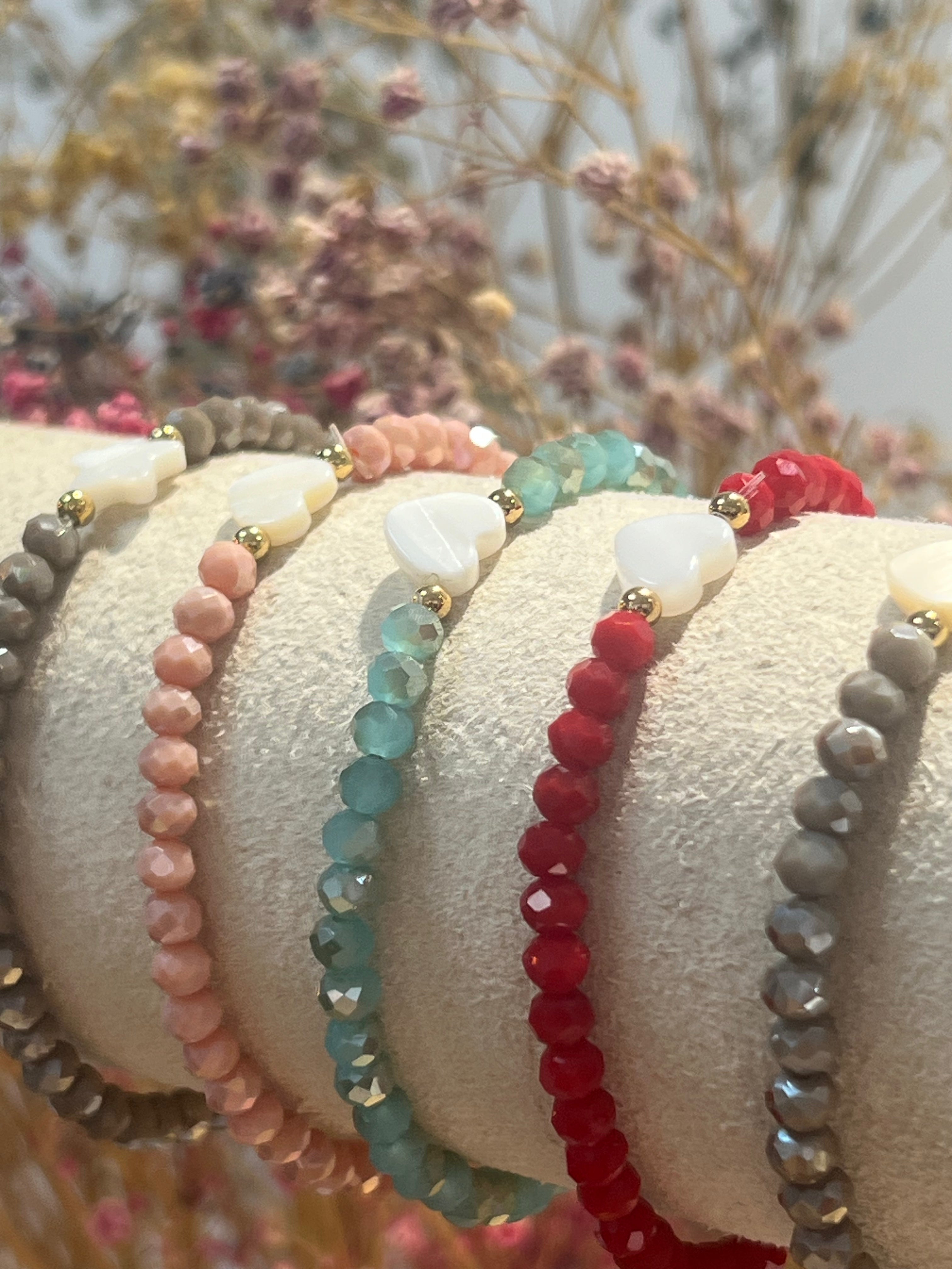 Pulsera elástica diseño nácar