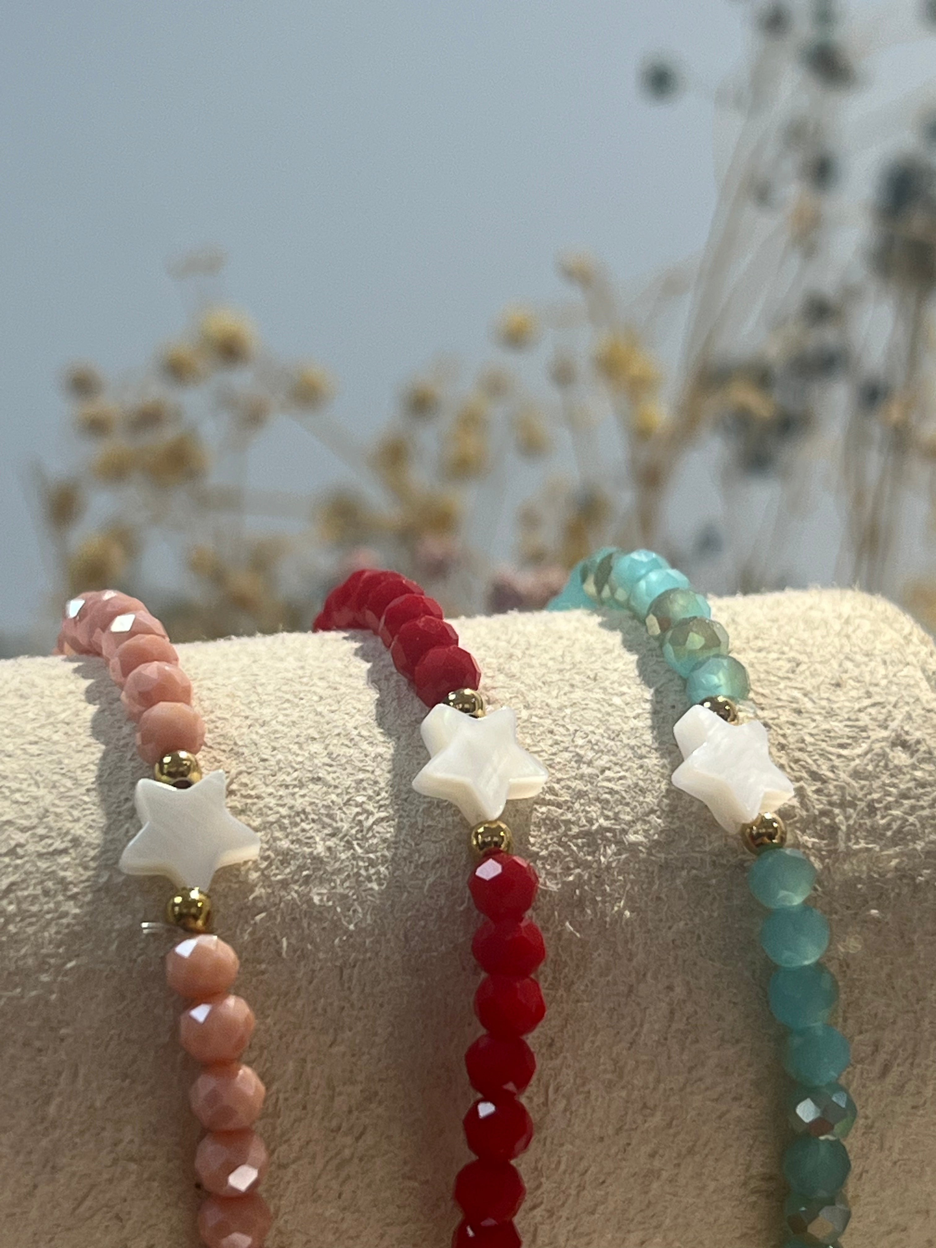 Pulsera elástica diseño nácar