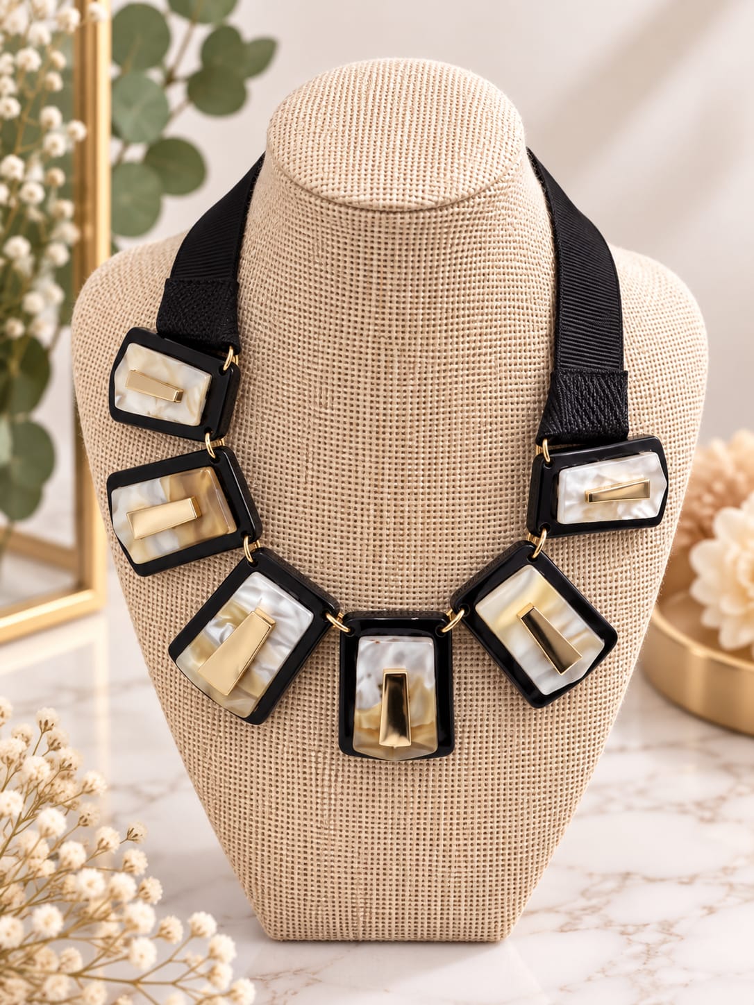 COLLAR PIEDRA DORADOS