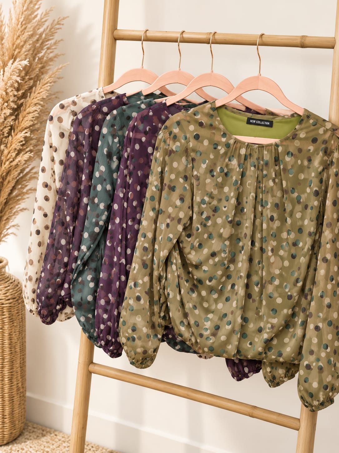 blusa fluida lunares doble
