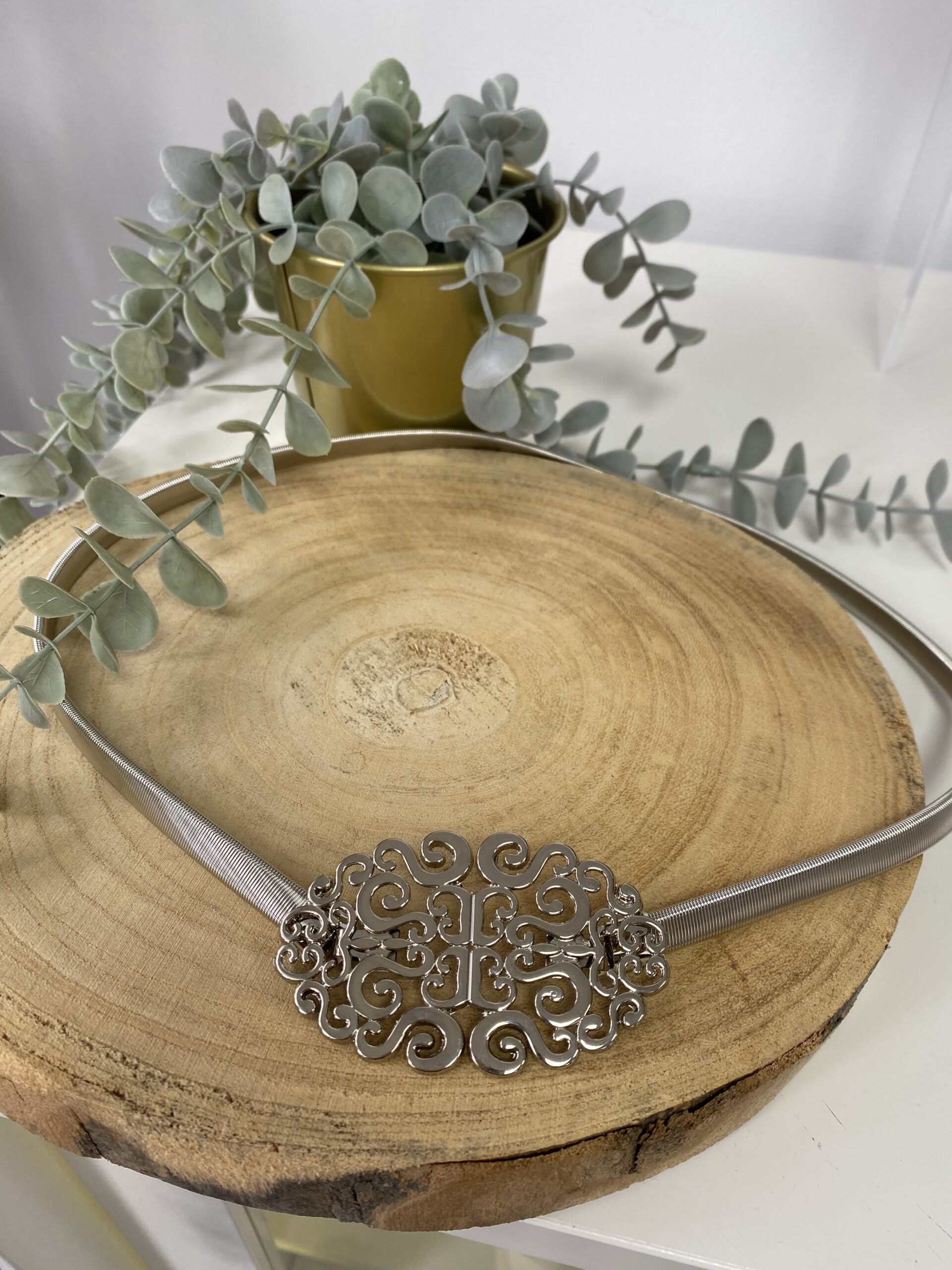 Cinturón plateado roma