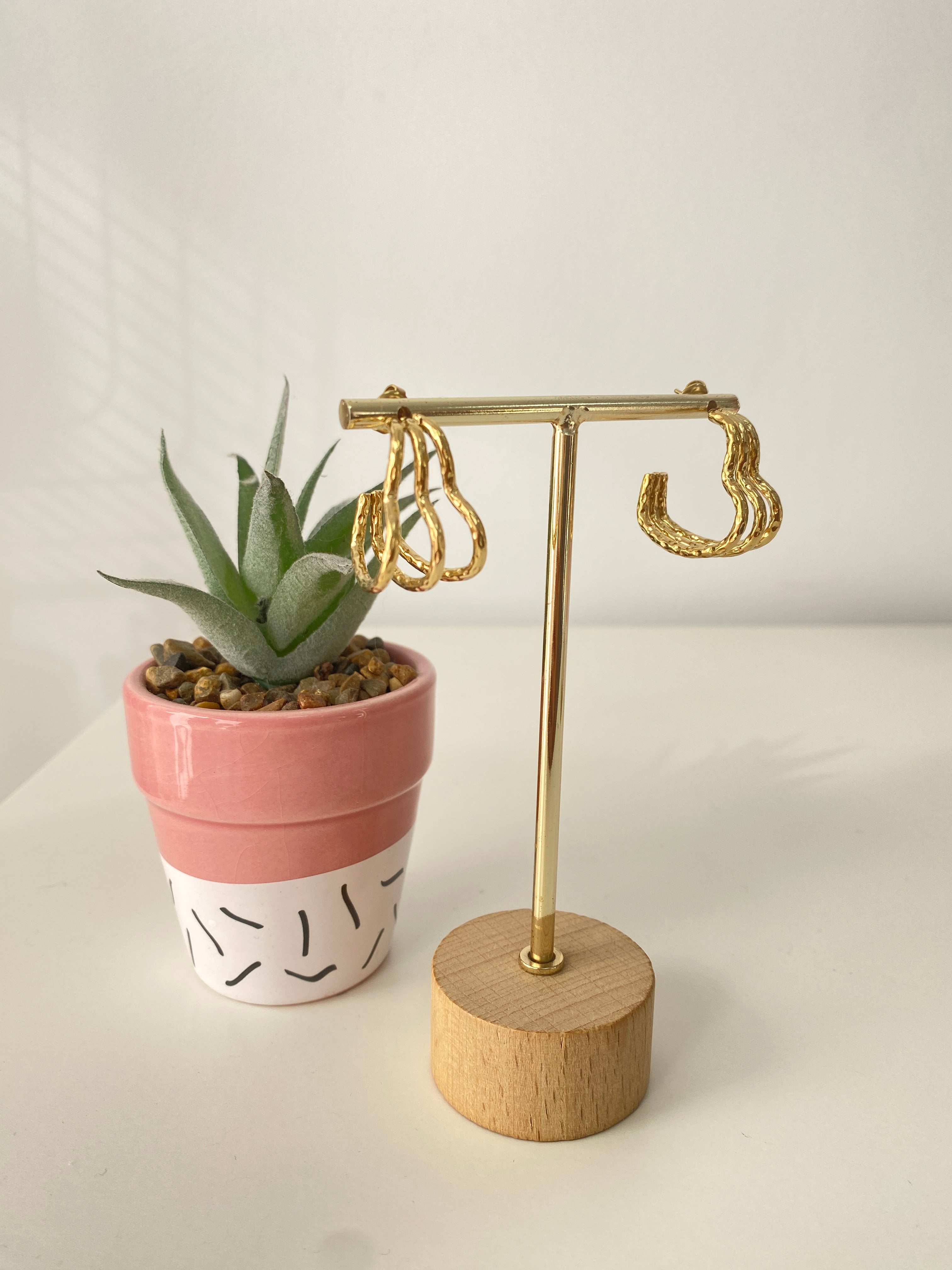 Pendientes corazon triple