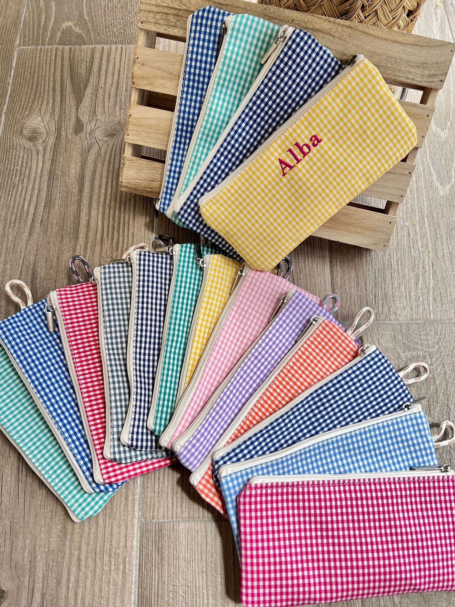 Estuche Vichy Cuadros Pequeños