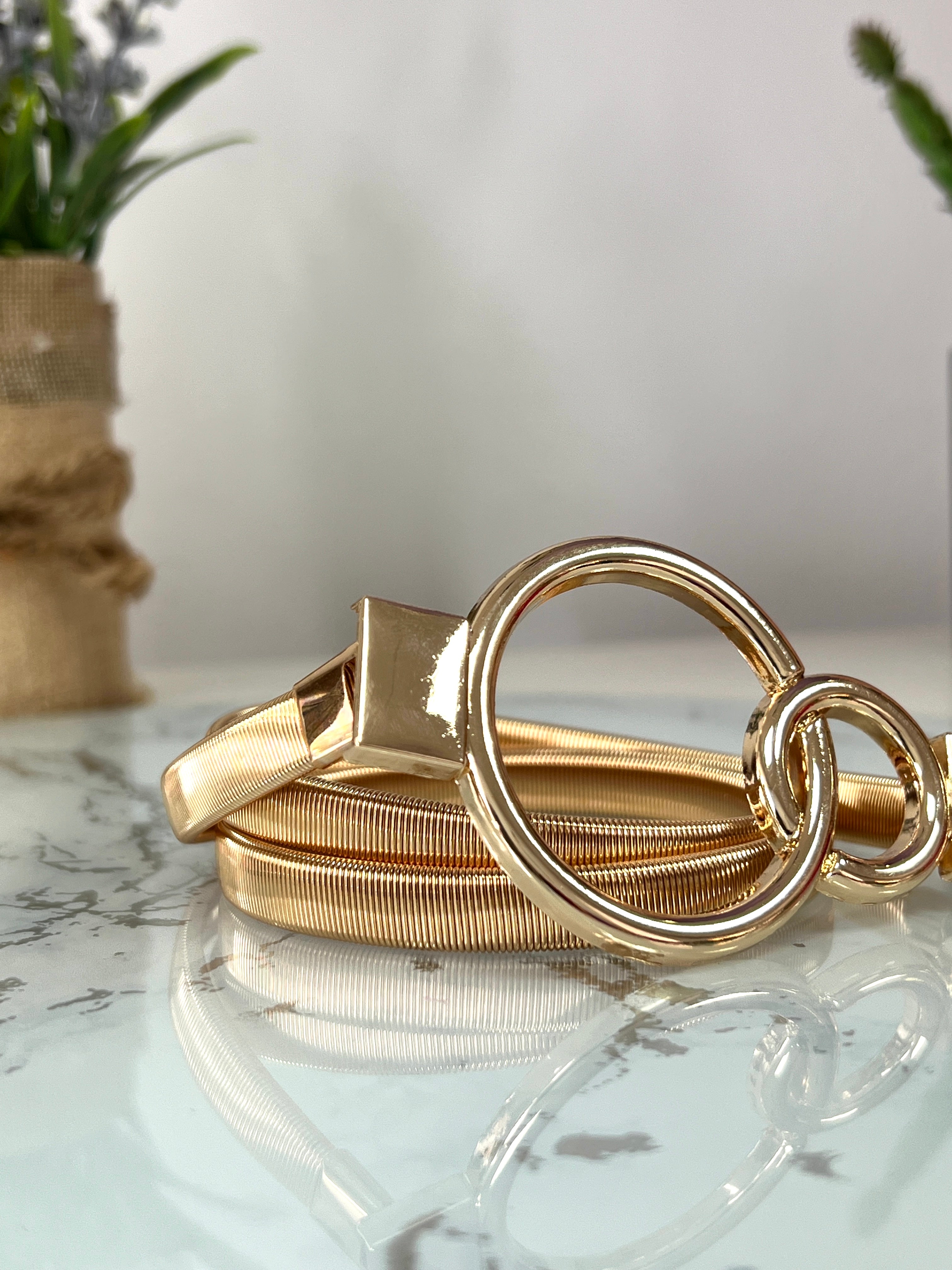 Cinturon fiesta circulos enlazados.