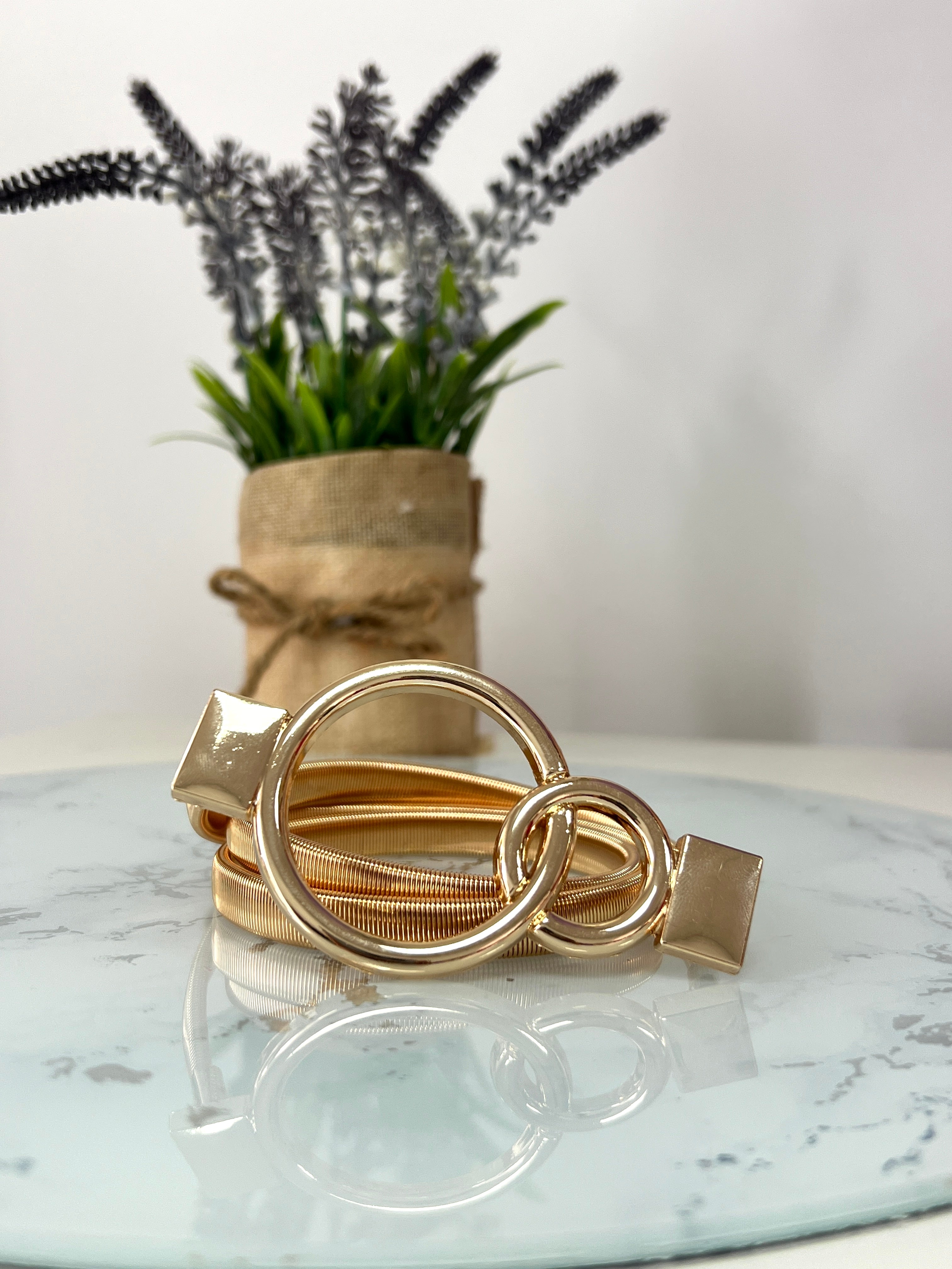 Cinturon fiesta circulos enlazados.