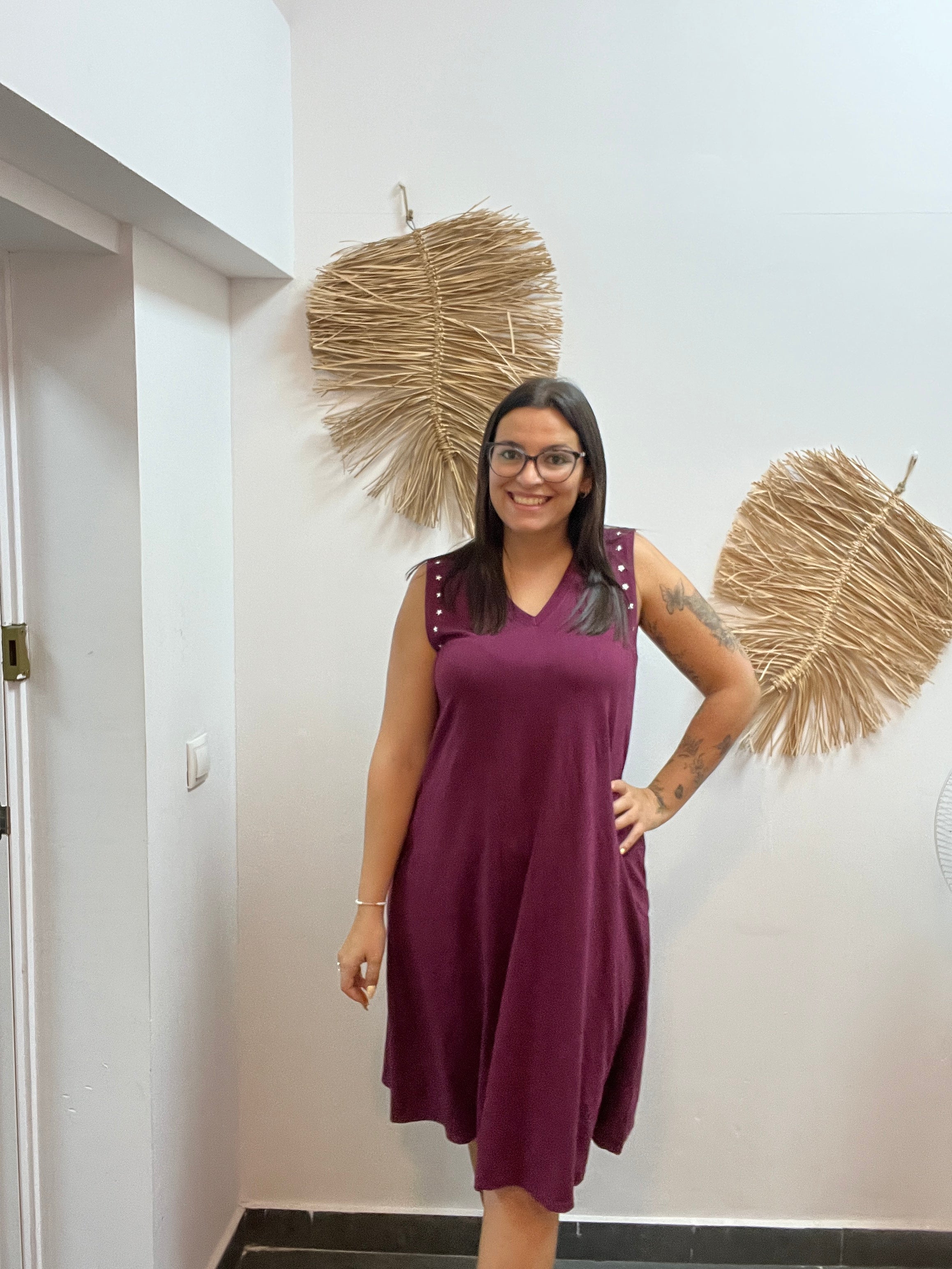 Vestido Liso Estrellas