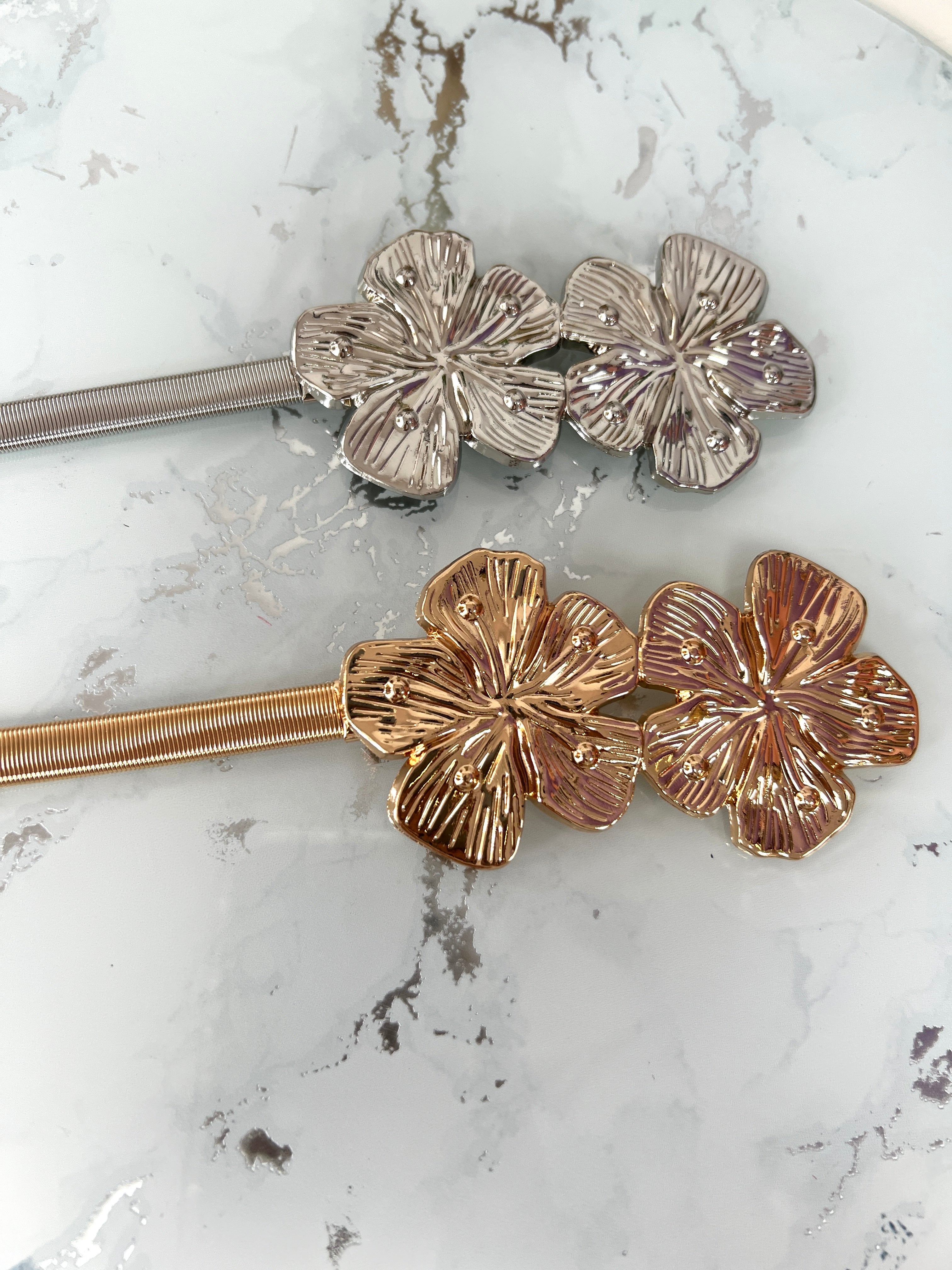 Cinturón fiesta dos flores