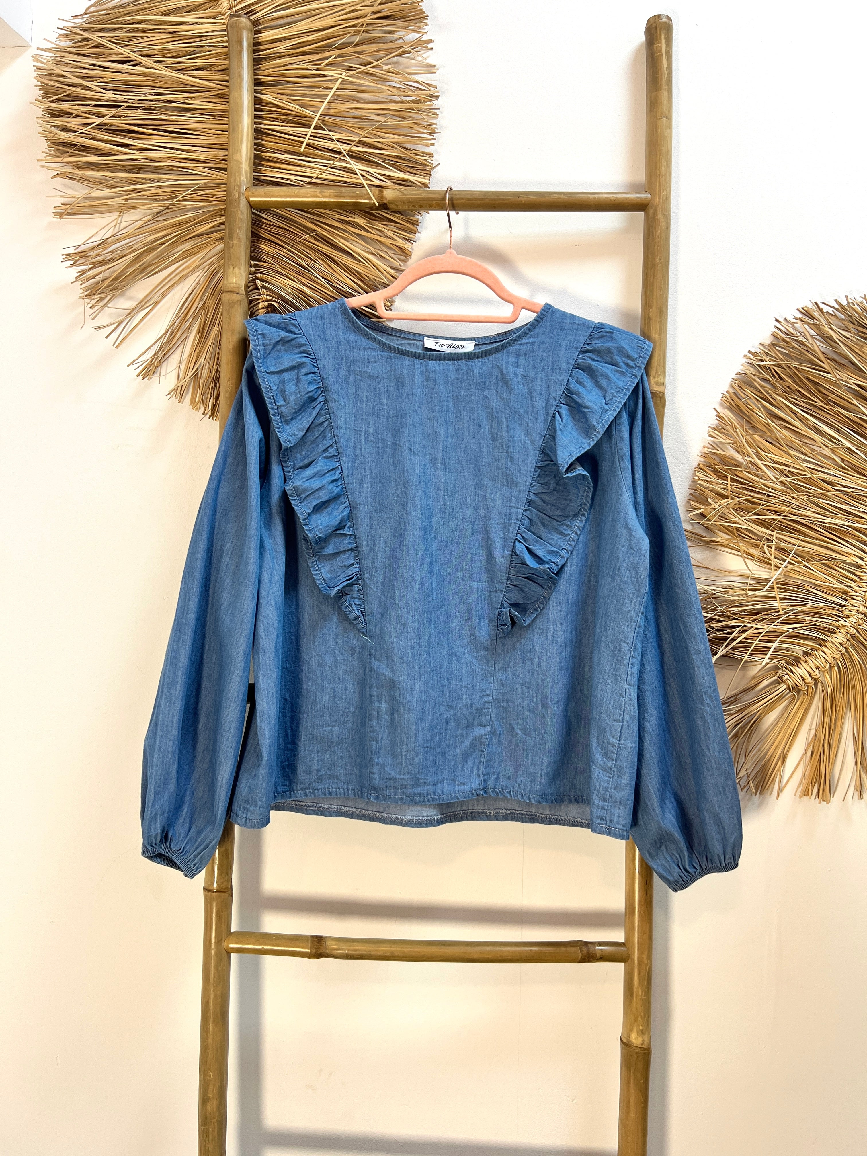 Blusa vaquera volante