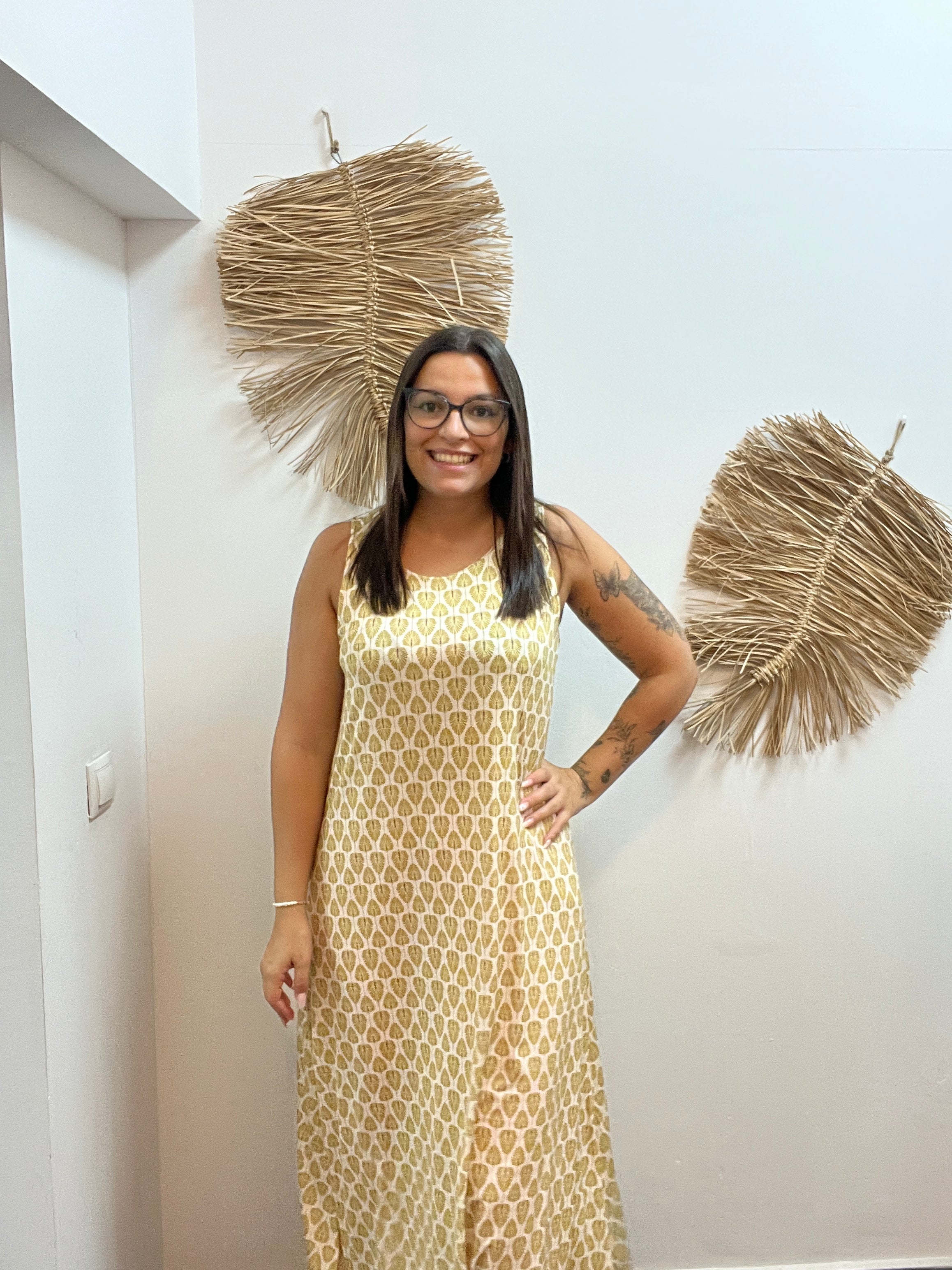 Vestido seda fría largo