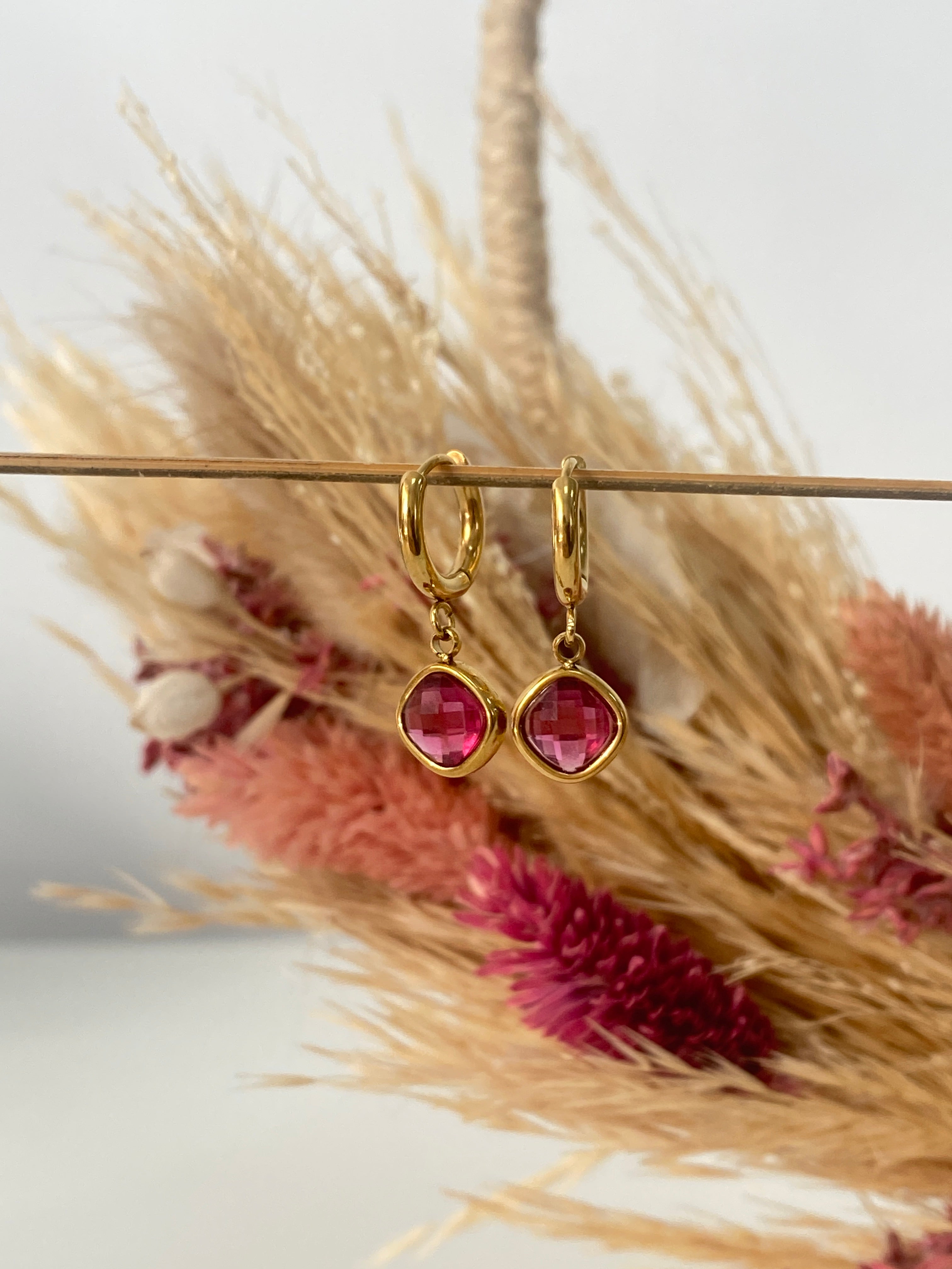 Pendientes Jimena fucsia