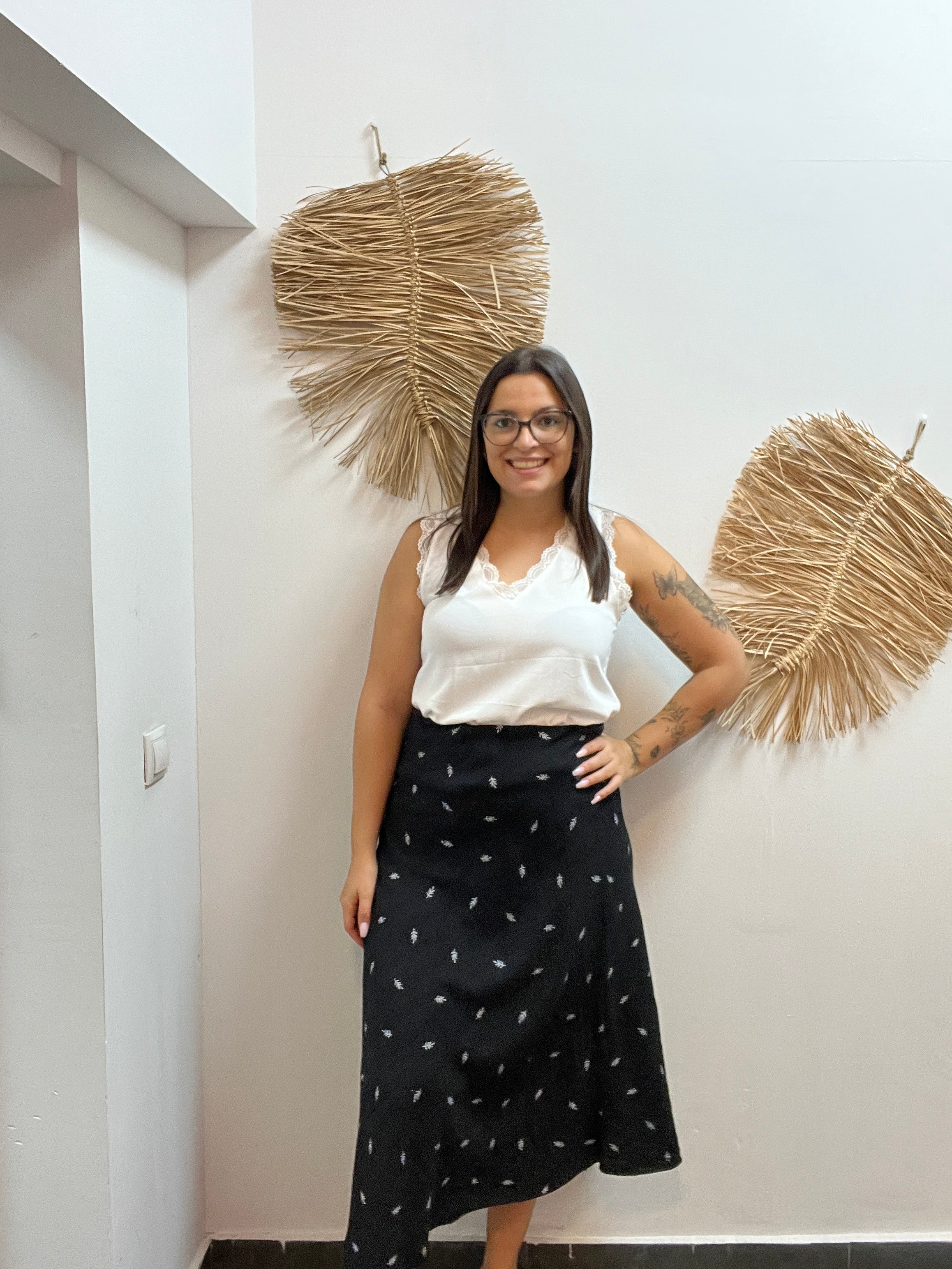 Falda Larga Hojas
