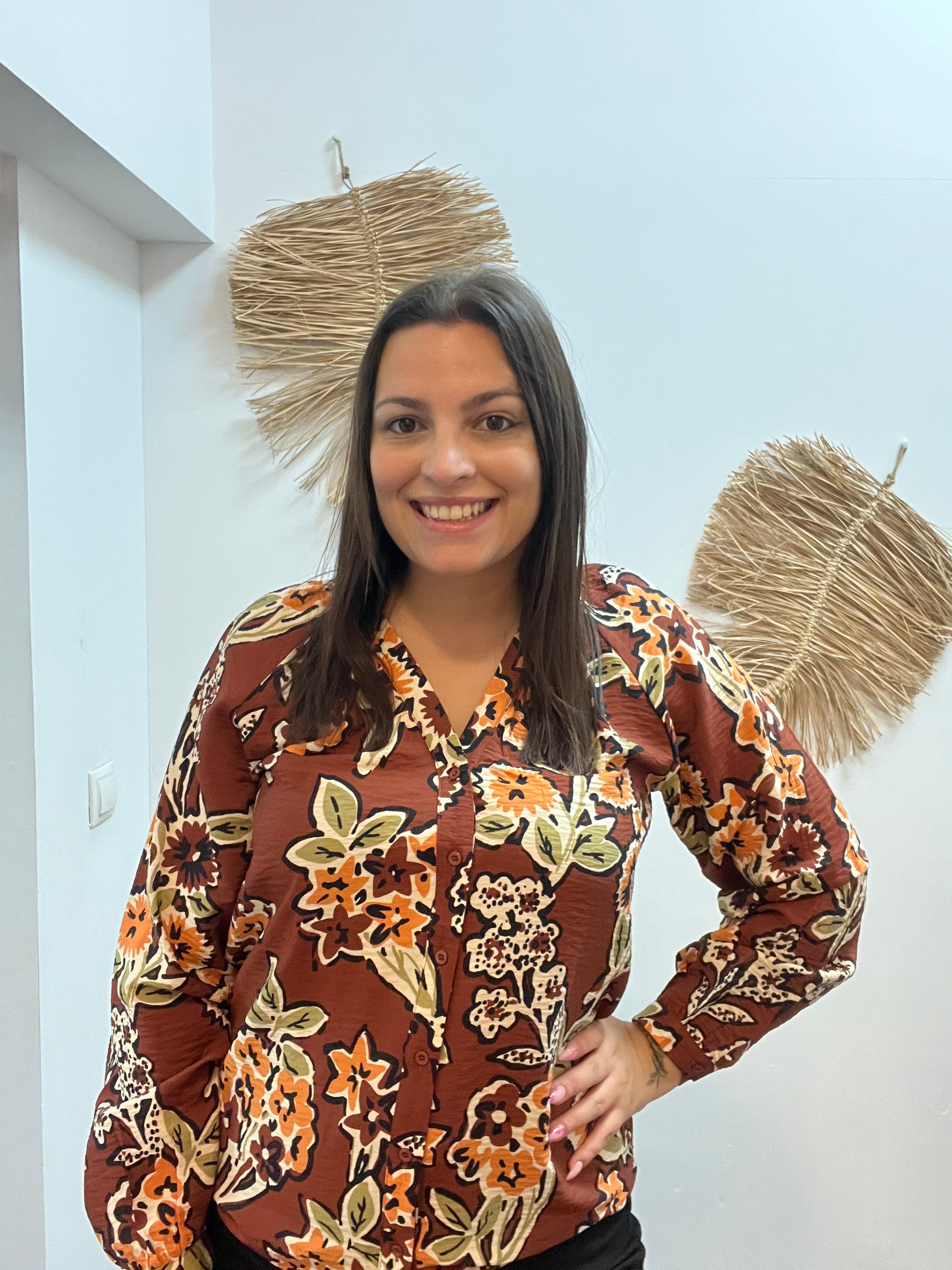Camisa crepe ligero con estampado Daisy CF