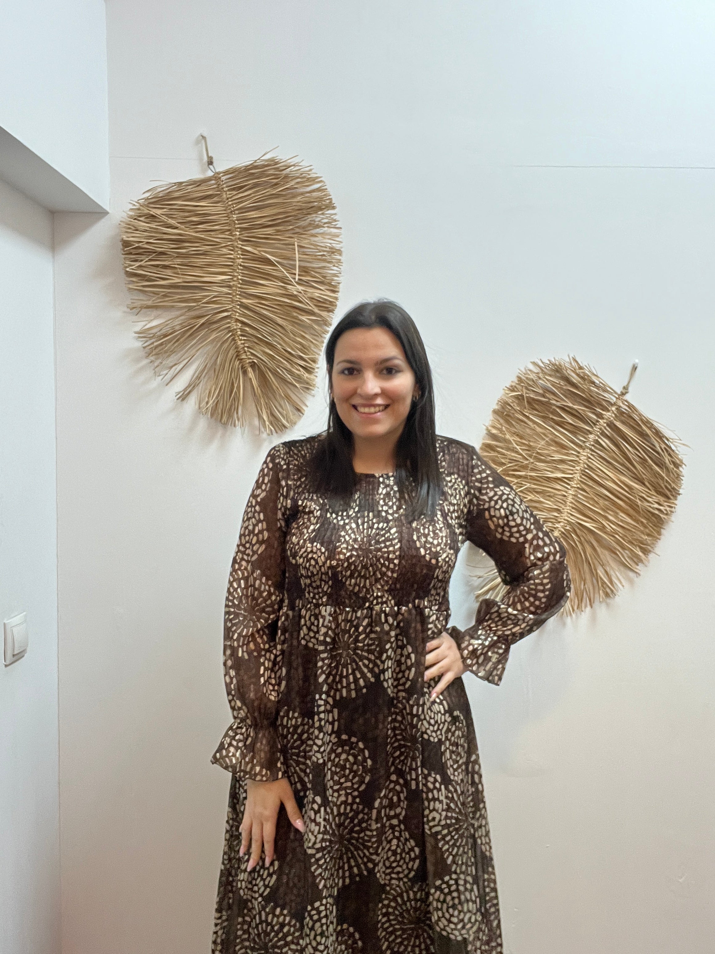 Vestido estampado brillos