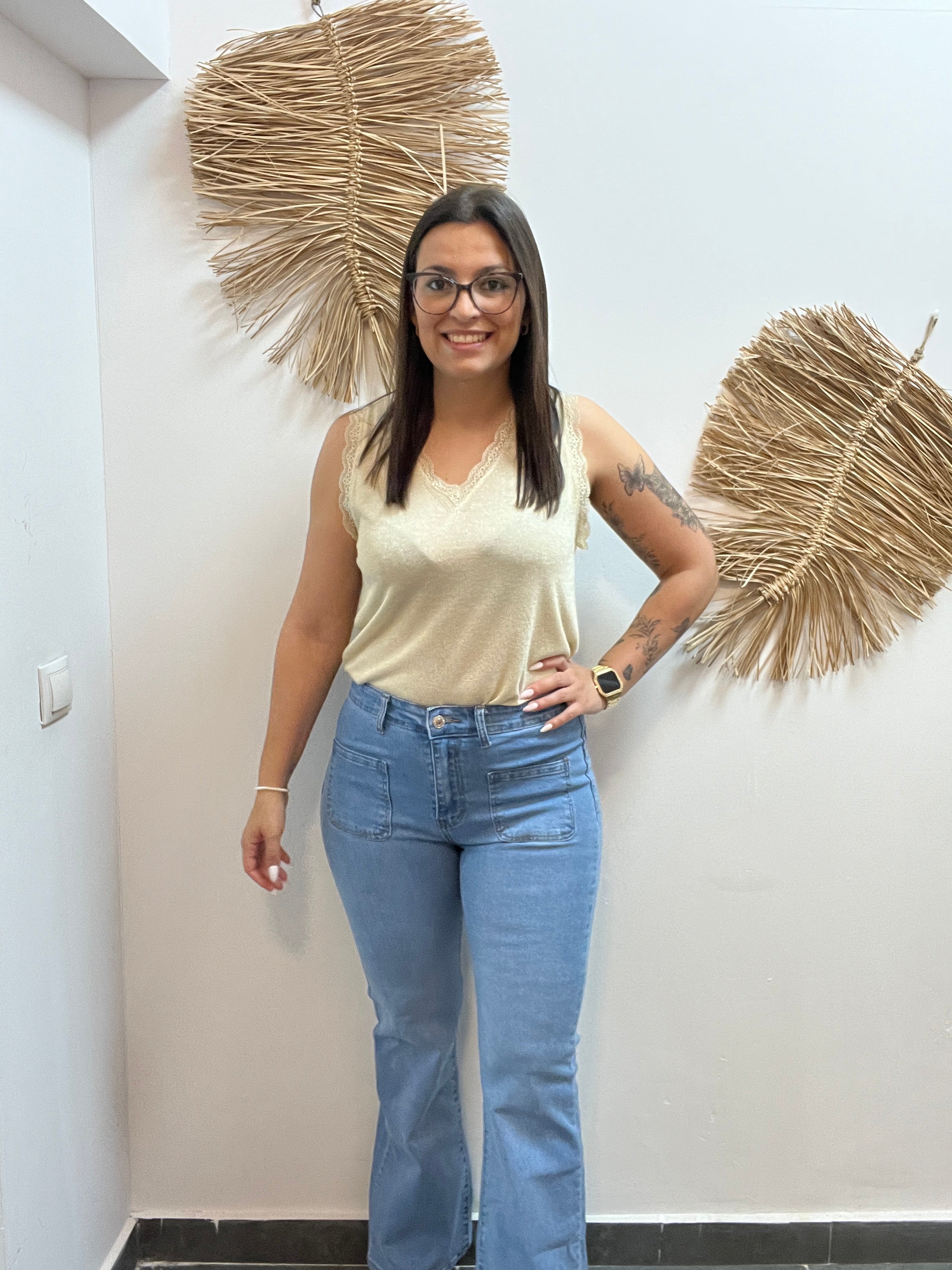Jeans Flare Bolsillo
