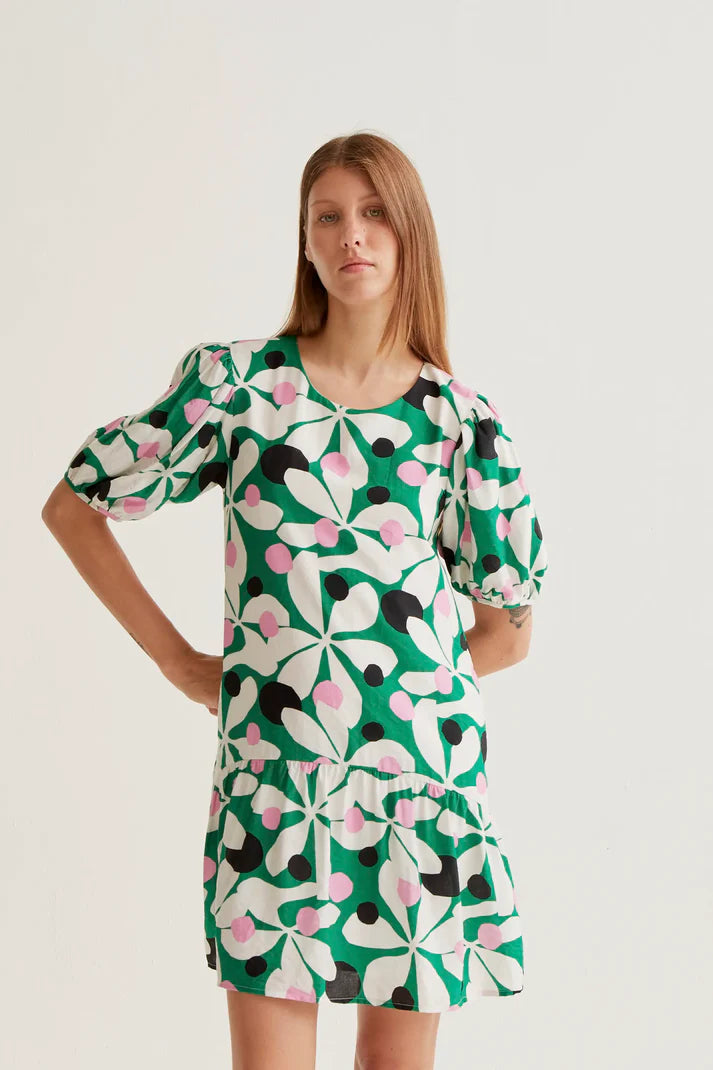 Vestido corto con estampado Hosta Compañía Fantástica
