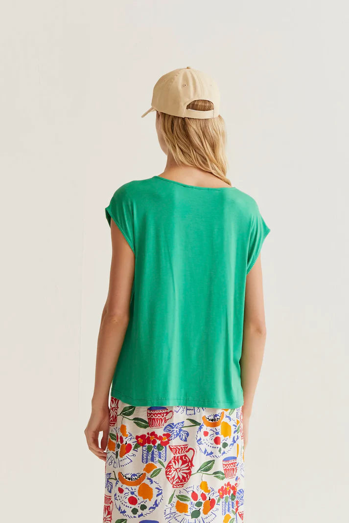 Camiseta verde manga sisa Compañía Fantástica