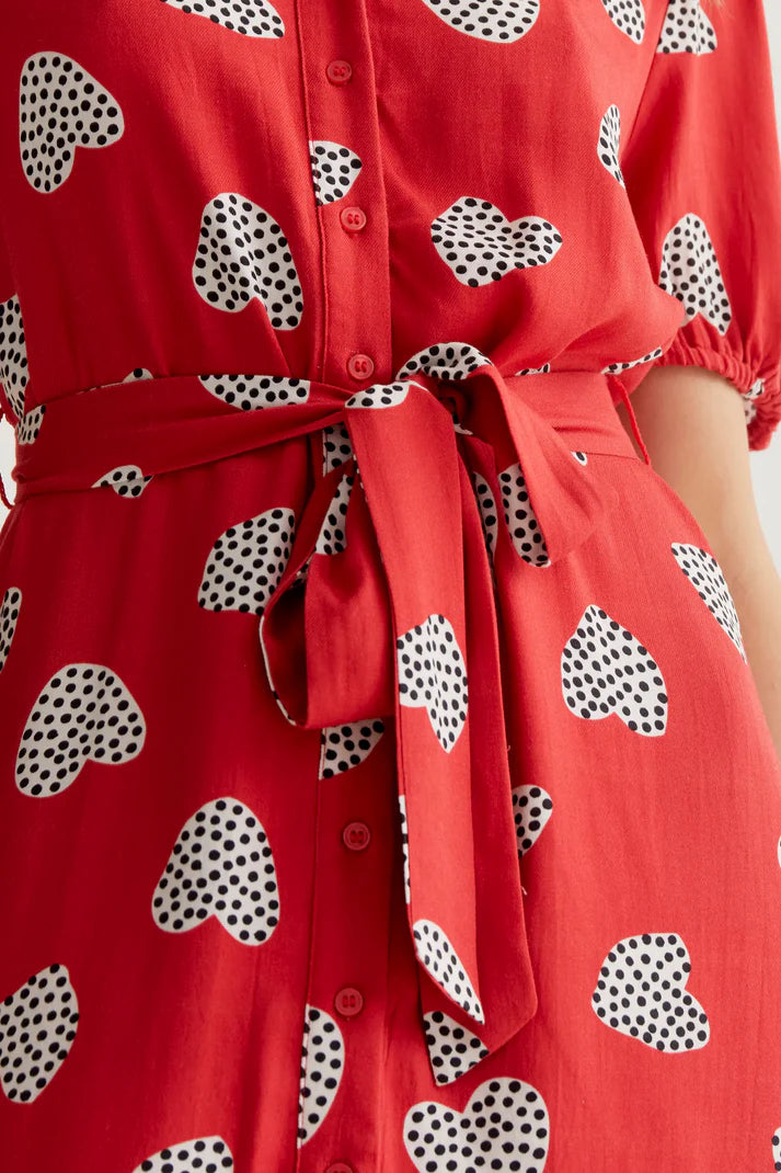 Vestido midi con estampado Harmony Red Compañía Fantástica