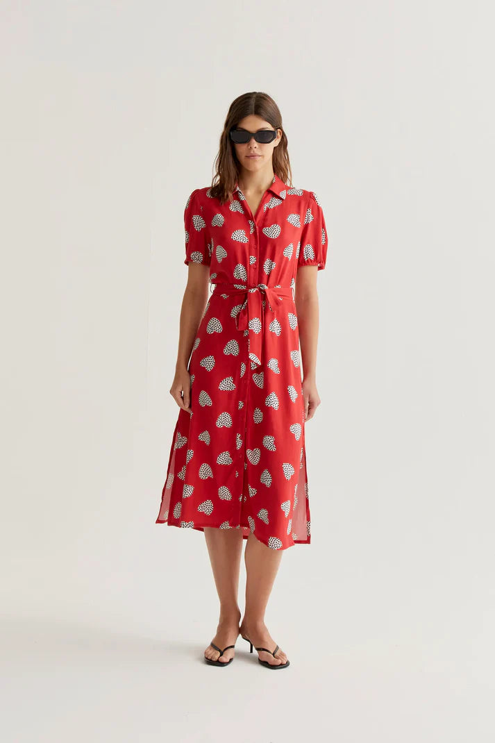 Vestido midi con estampado Harmony Red Compañía Fantástica