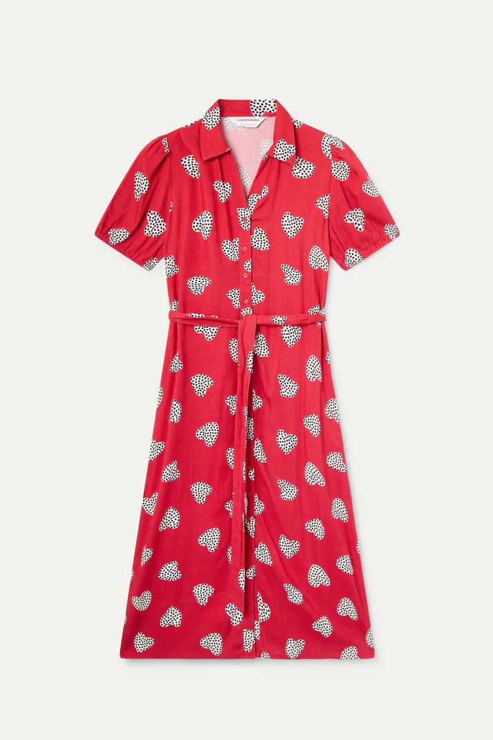 Vestido midi con estampado Harmony Red Compañía Fantástica