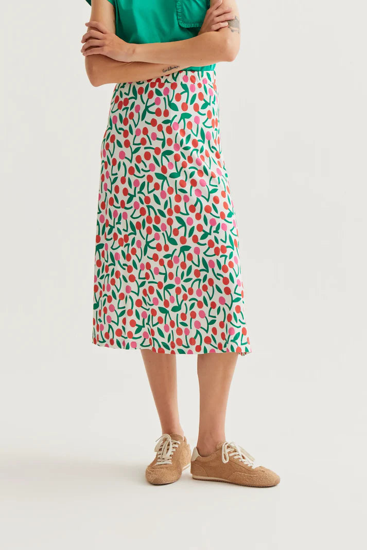 Falda midi con estampado Guinda Compañía fantástica