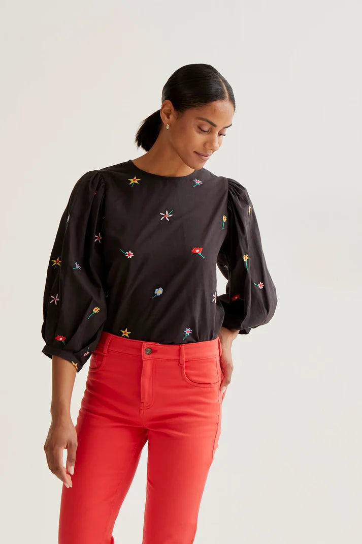 Top con estampado Black Gardener Flowers Compañia Fantastica