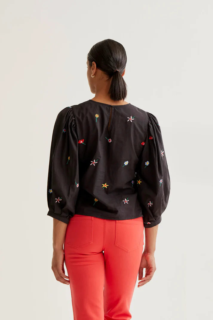 Top con estampado Black Gardener Flowers Compañia Fantastica