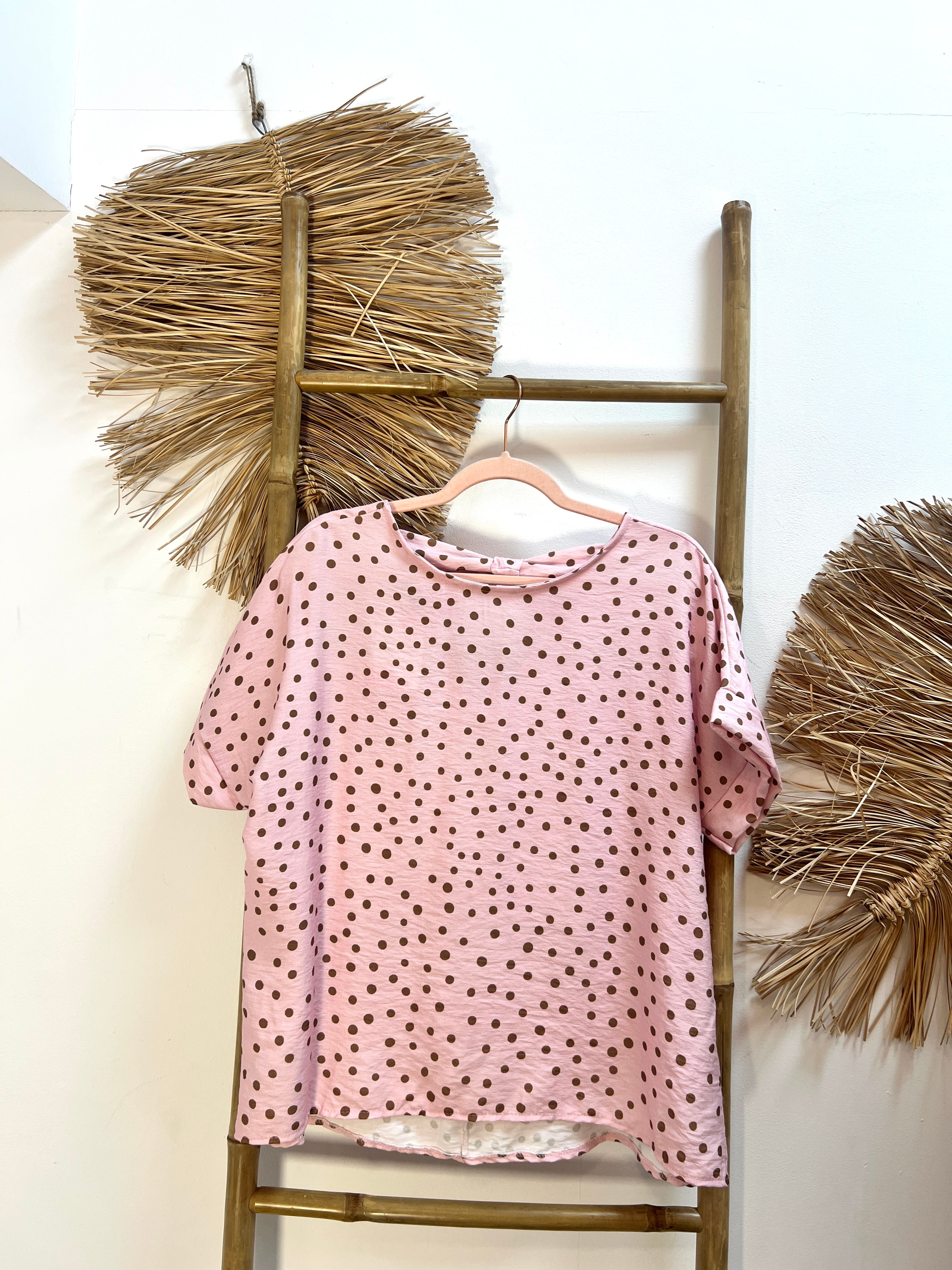 Blusa lunares manga corta