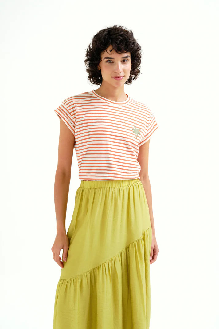 Camiseta con estampado de rayas blanco y rojo Compañía Fantástica