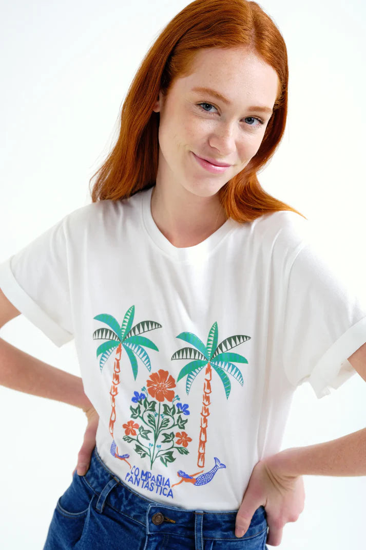 Camiseta con estampado Palm & Mermaid Compañía Fantástica