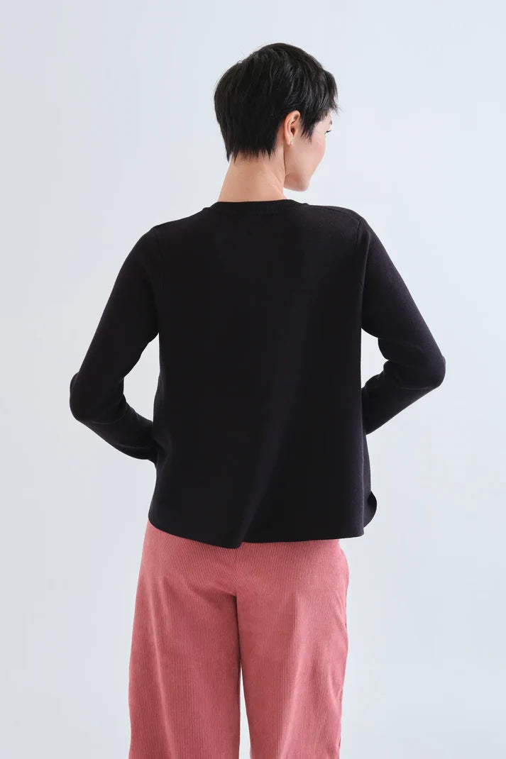 Cárdigan negro con botones grandes multicolor Compañía Fantástica