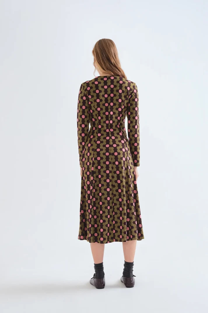 vestido midi con estampado aberdeen